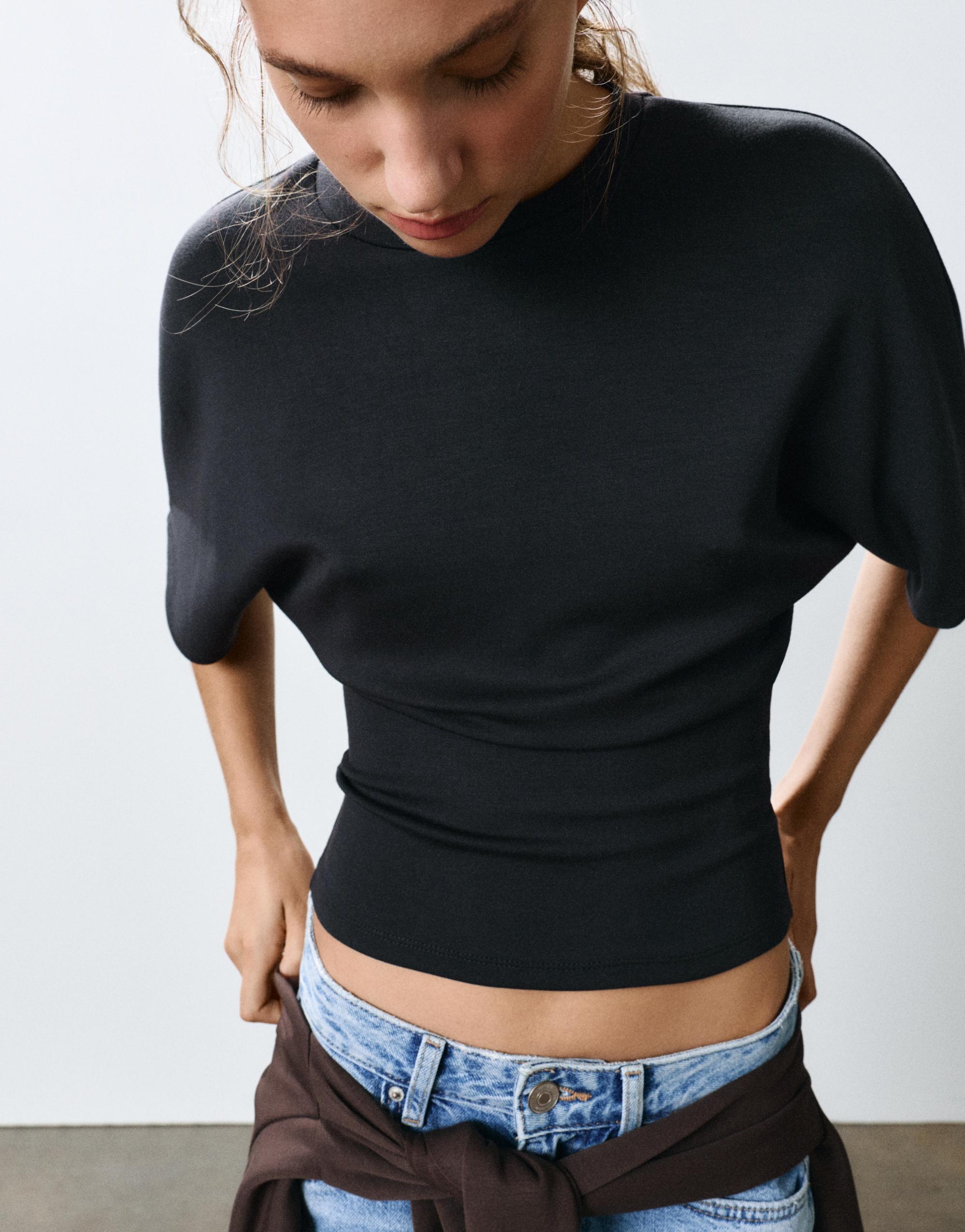 Modal batwing sleeve T-shirt — Anthracite grey