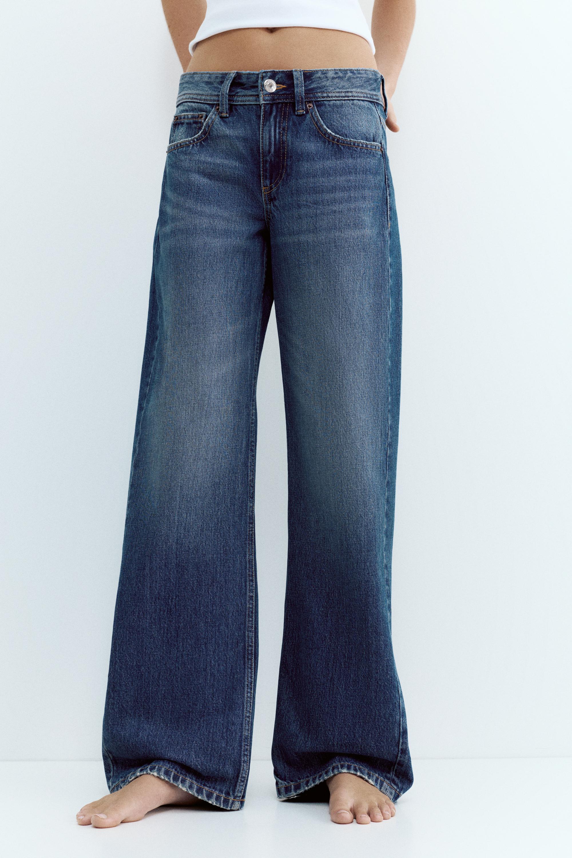 Low-rise straight-leg jeans — Dark blue