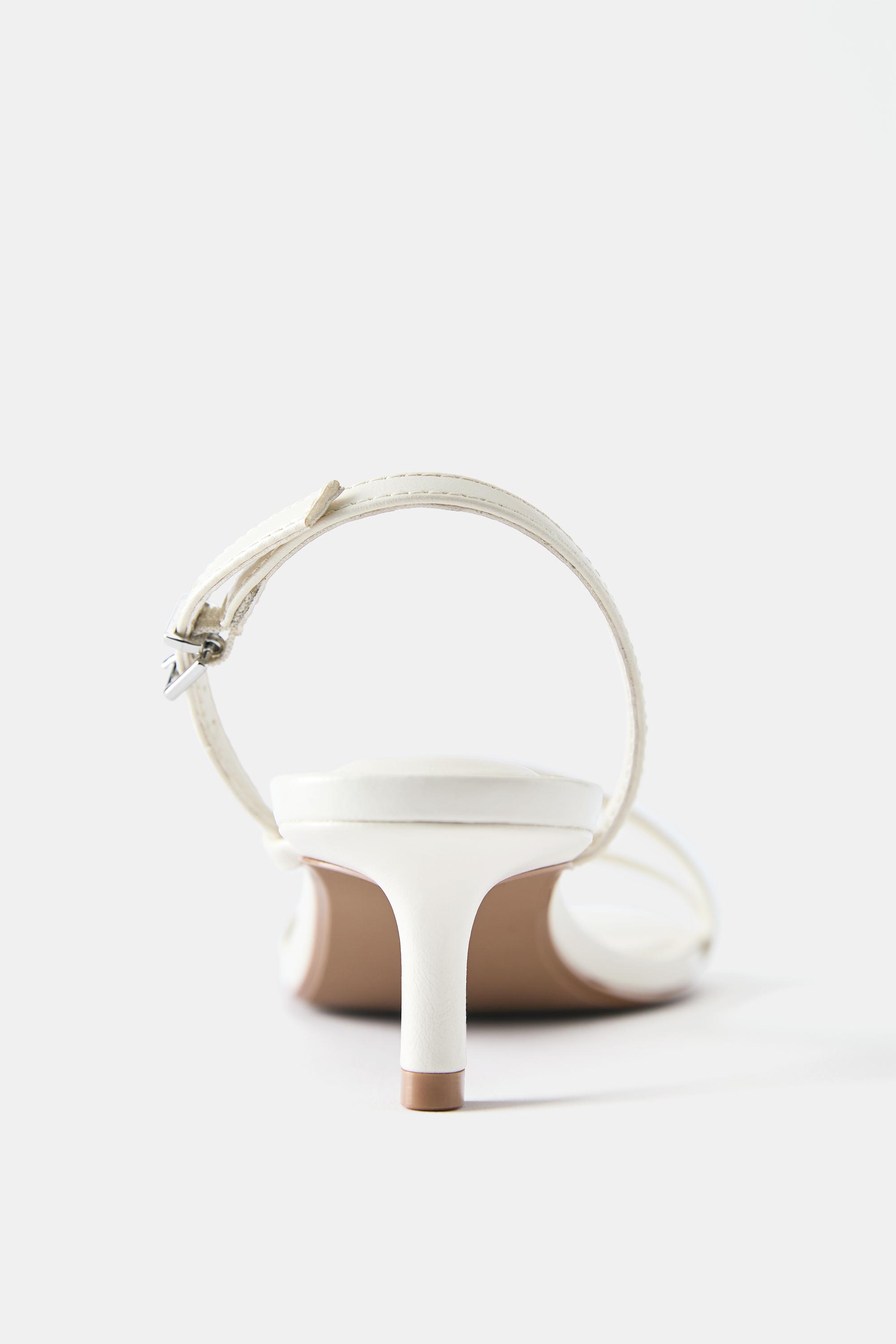 Strappy heeled sandals — White