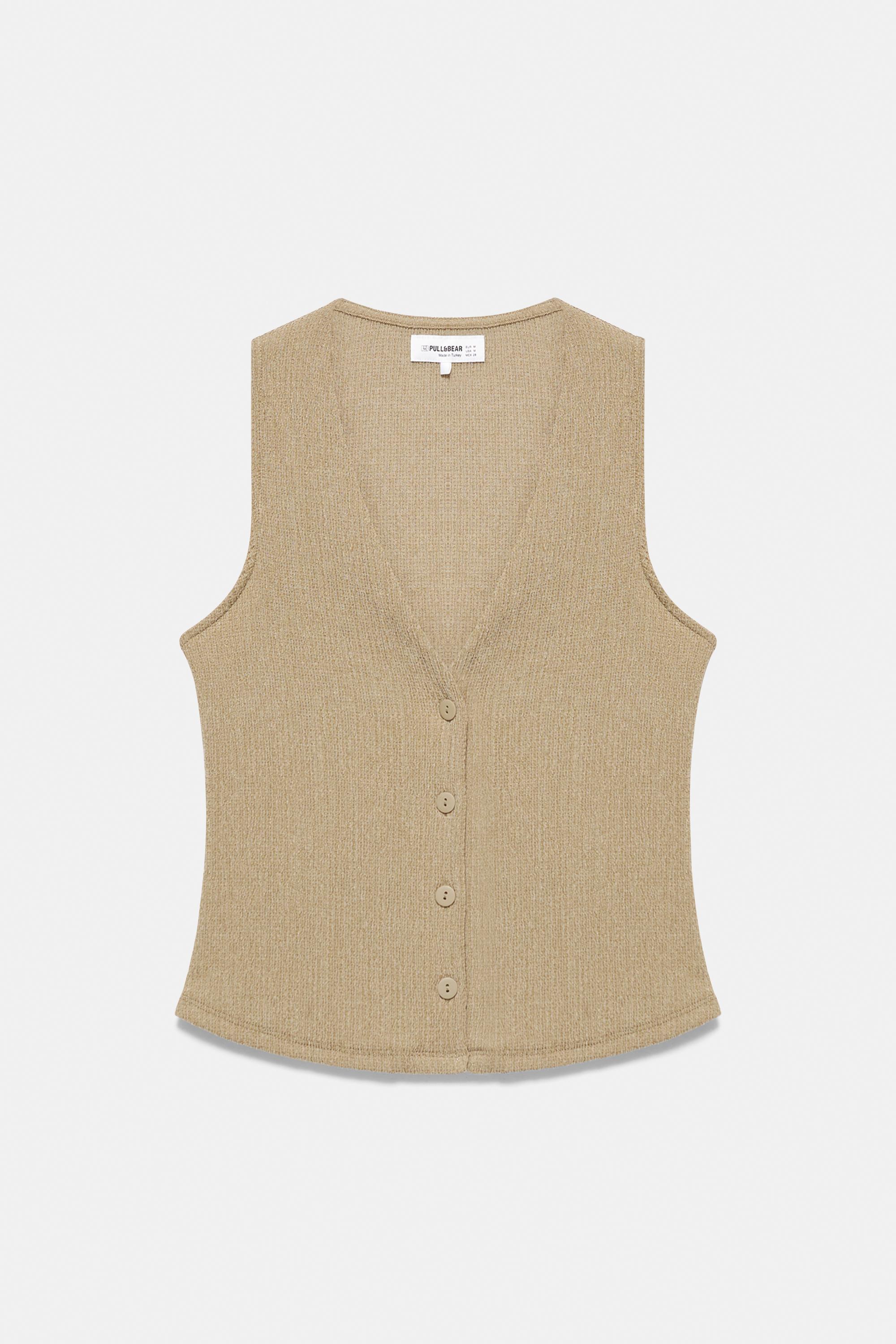 Crepe vest — Khaki