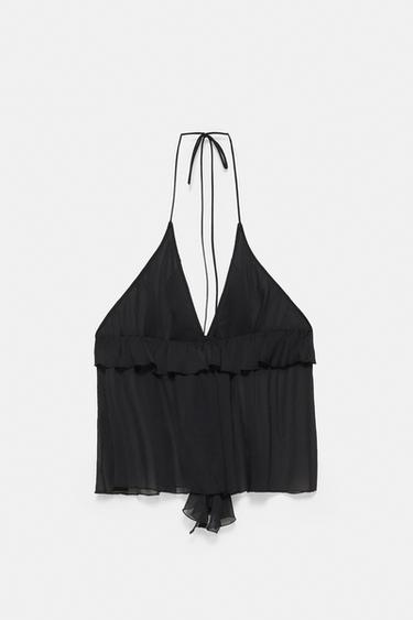 Halter top with ruffles — Black 7