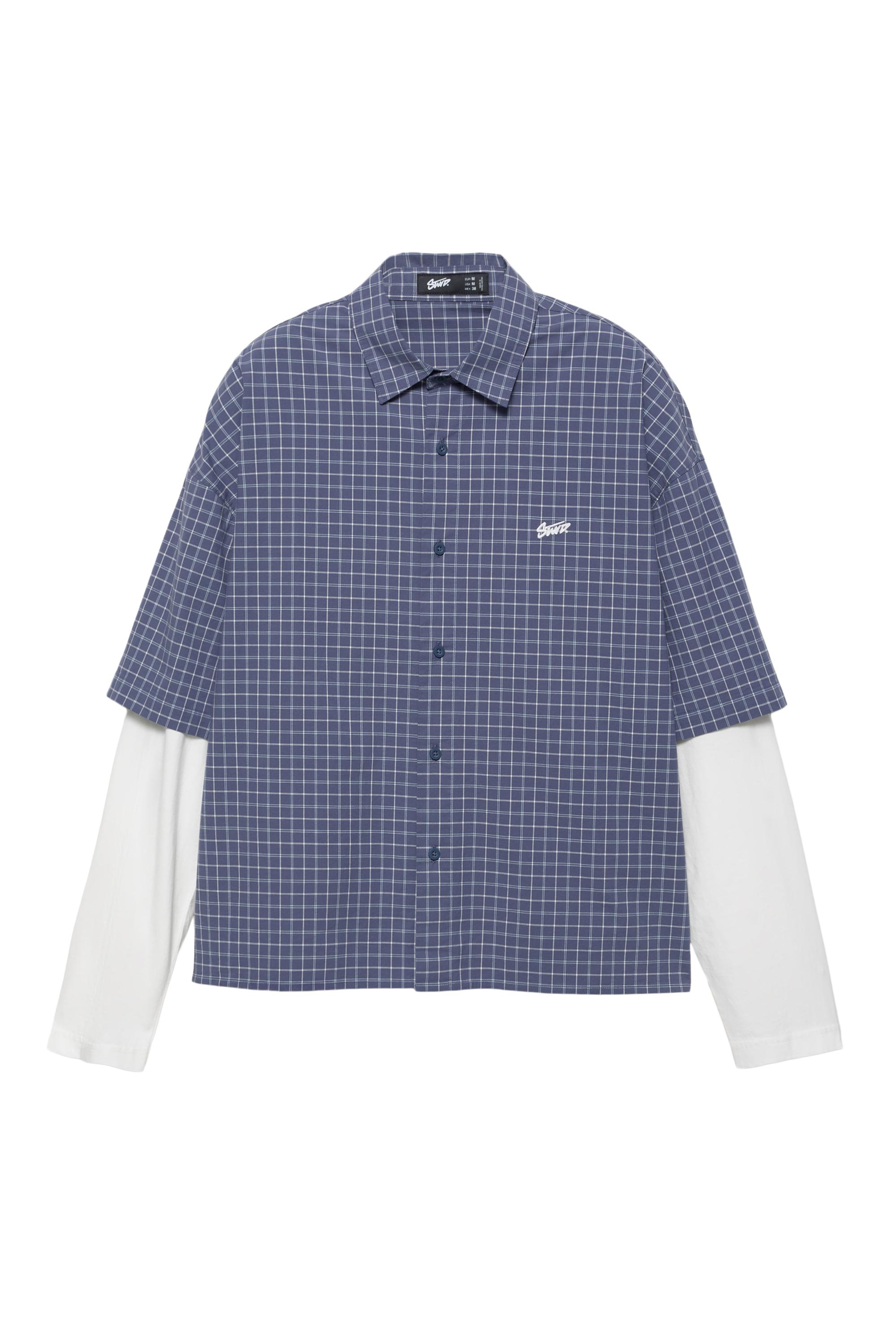 Çift kollu kareli gömlek