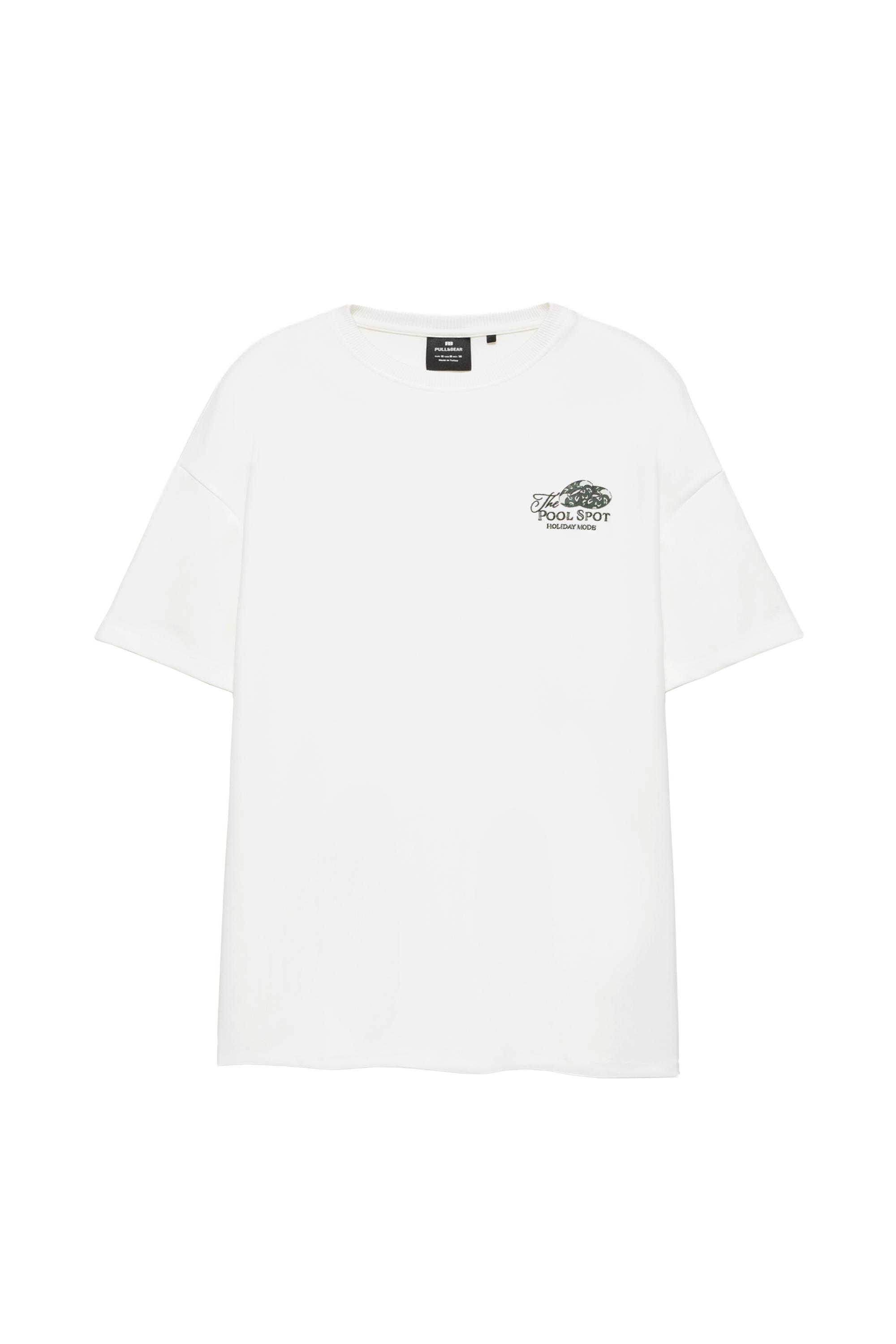 Kısa kollu grafik baskılı sweatshirt - Görsel 4