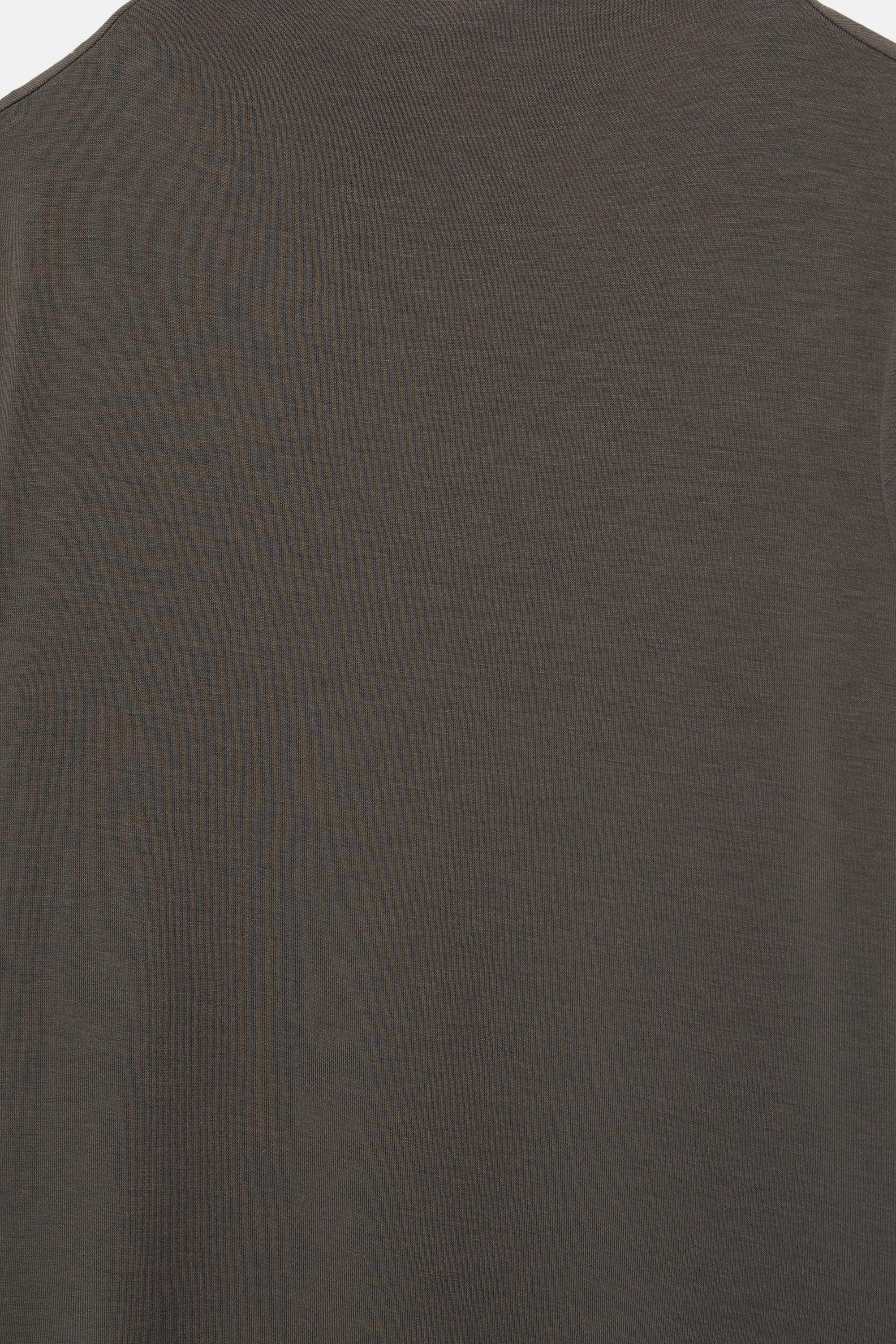 Short mock neck dress — Khaki