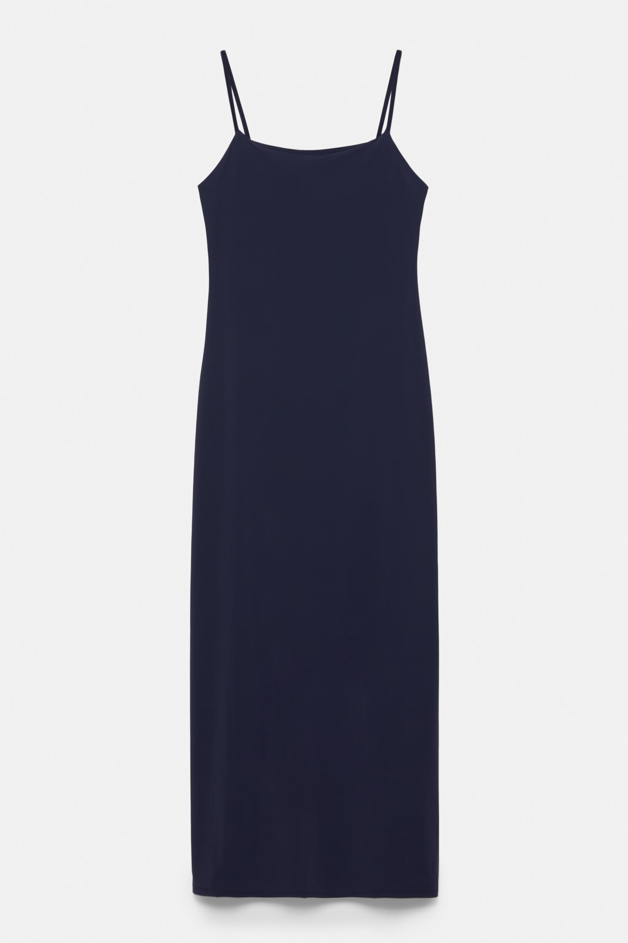 Polyamide strappy midi dress — Navy