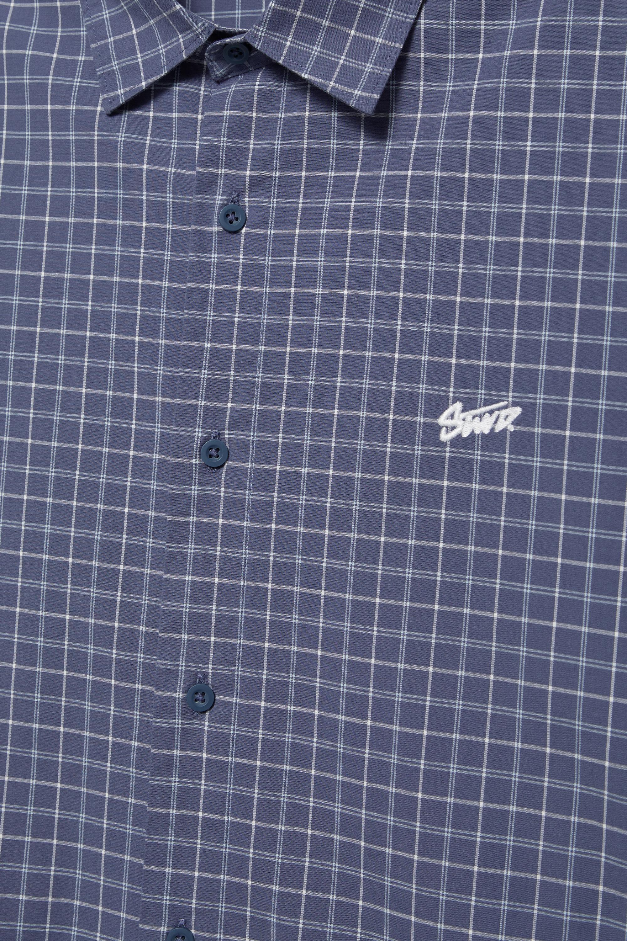 Double-sleeve check shirt — Blue