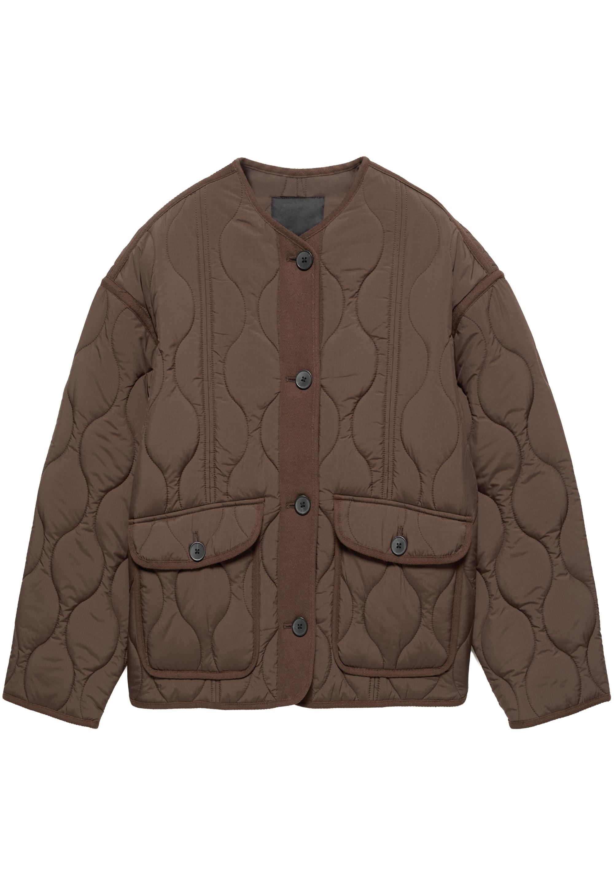 Puffer jacket with pockets — Brown