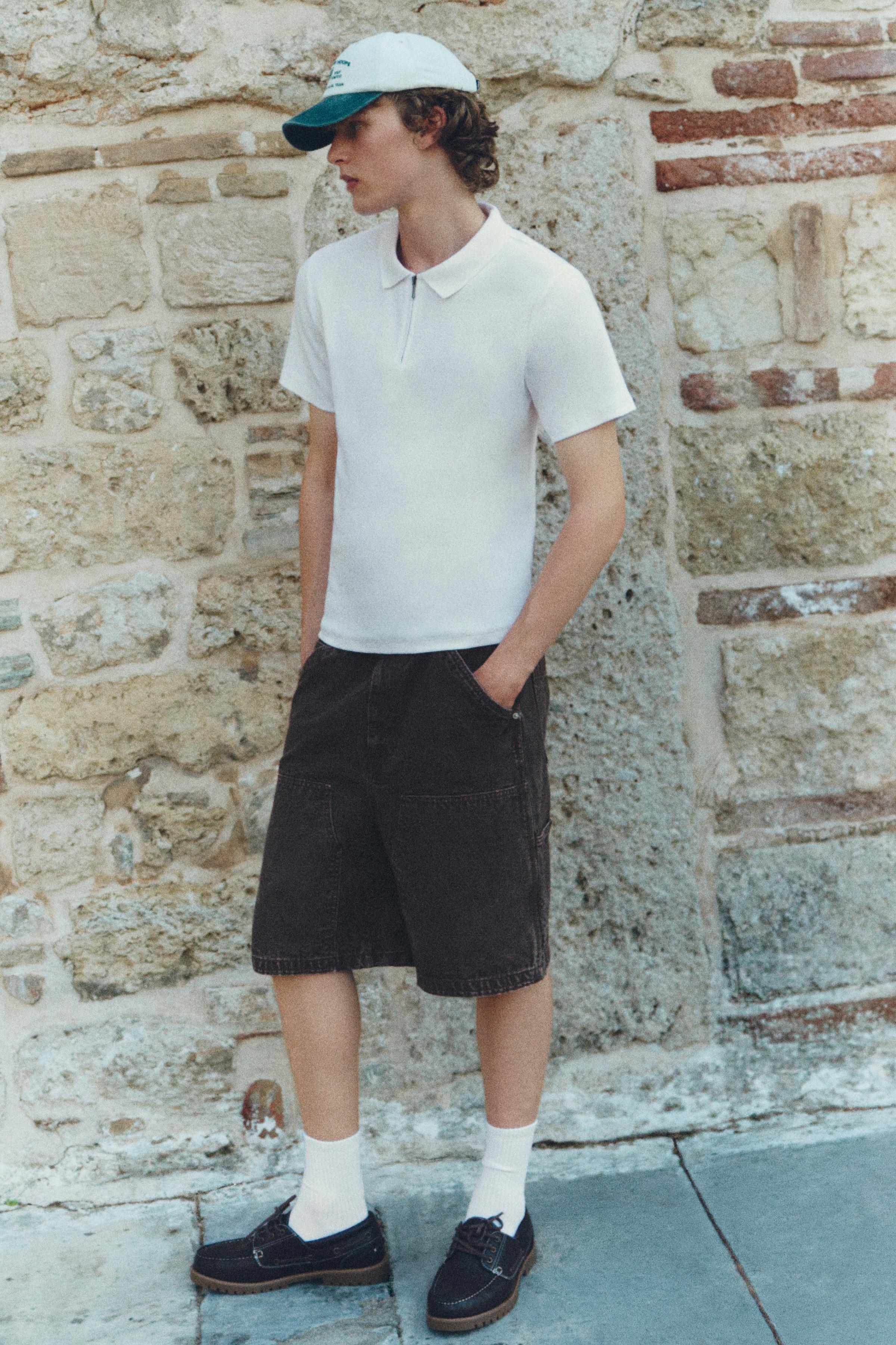 Relaxed fit carpenter Bermuda shorts — Brown