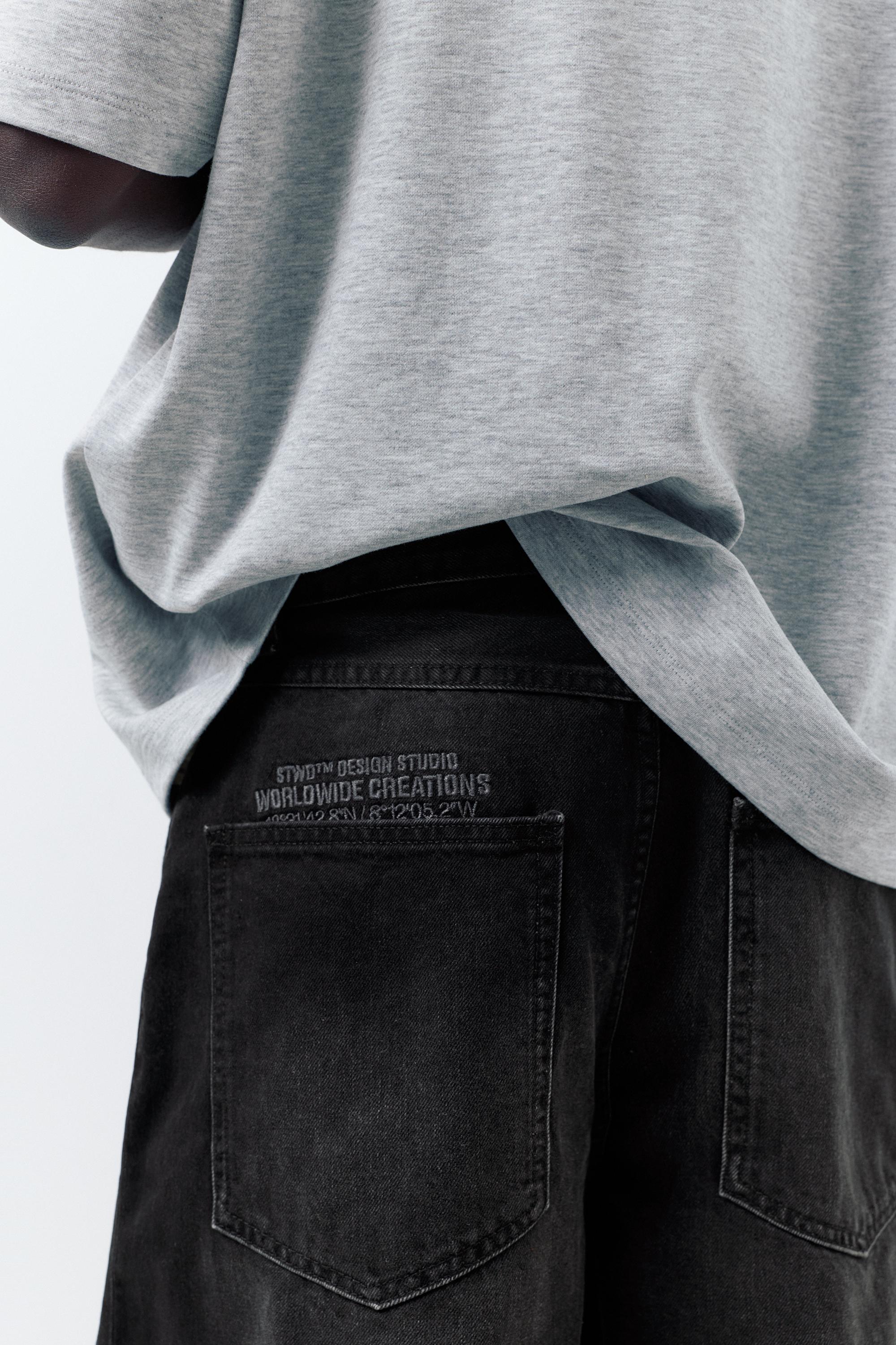 Skater denim Bermuda shorts — Faded black