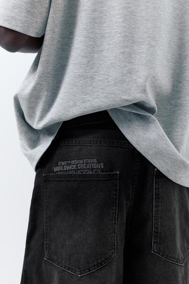 Skater denim Bermuda shorts — Faded black 8