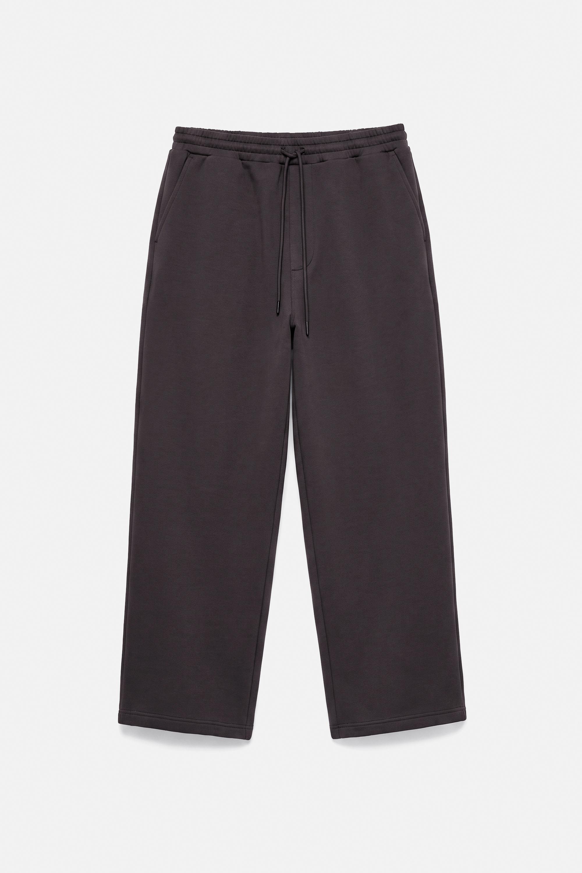 Neoprene-effect baggy trousers — Anthracite grey