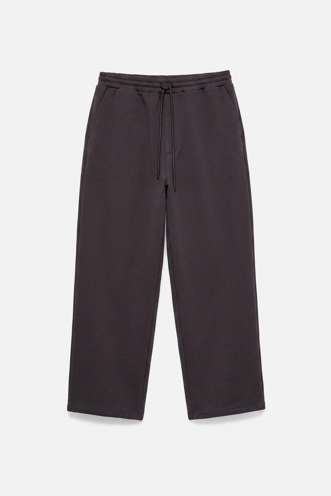 Neoprene-effect baggy trousers — Anthracite grey