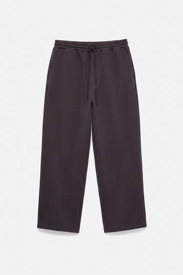 Neoprene-effect baggy trousers — Anthracite grey 8