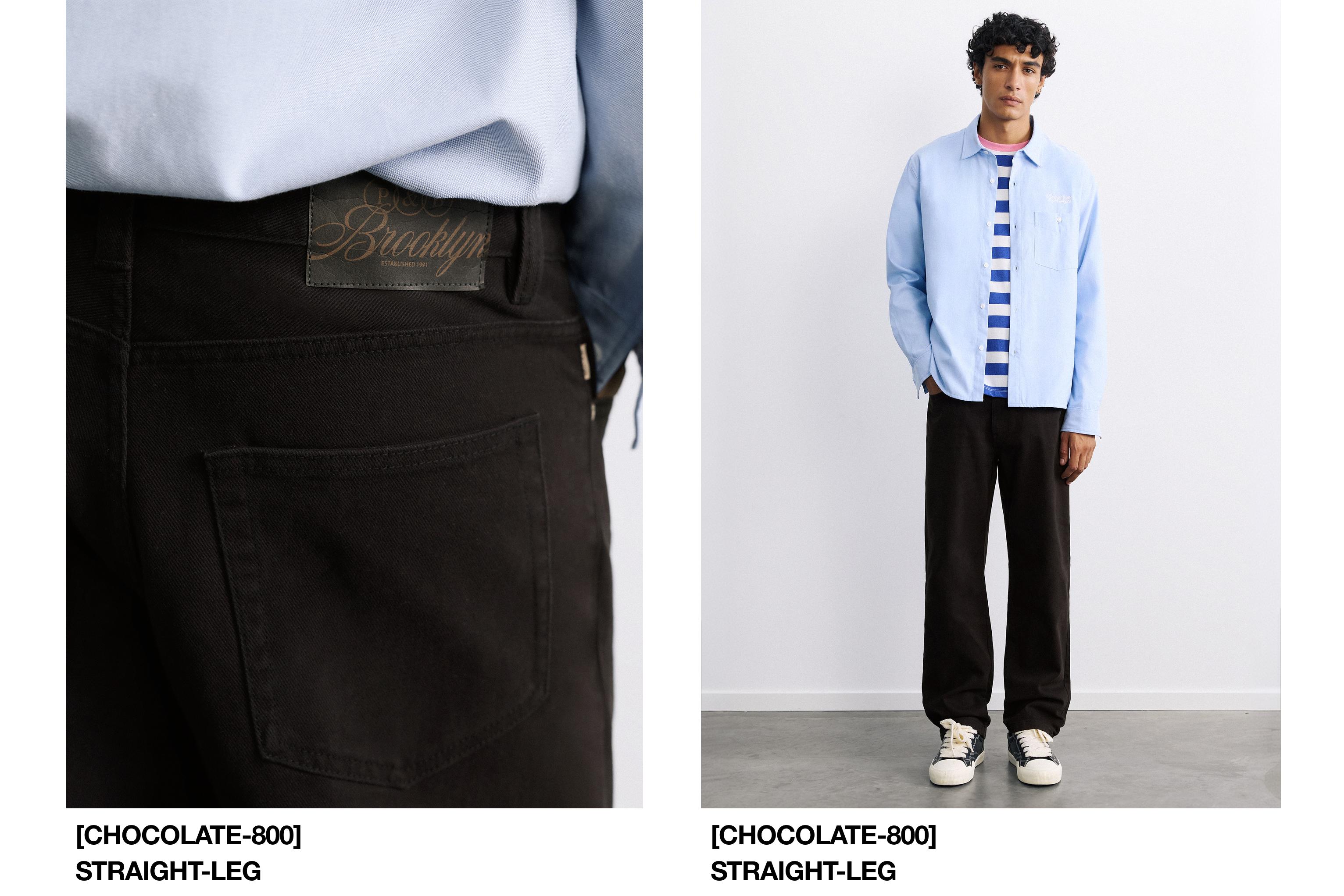 Straight-leg trousers — Black
