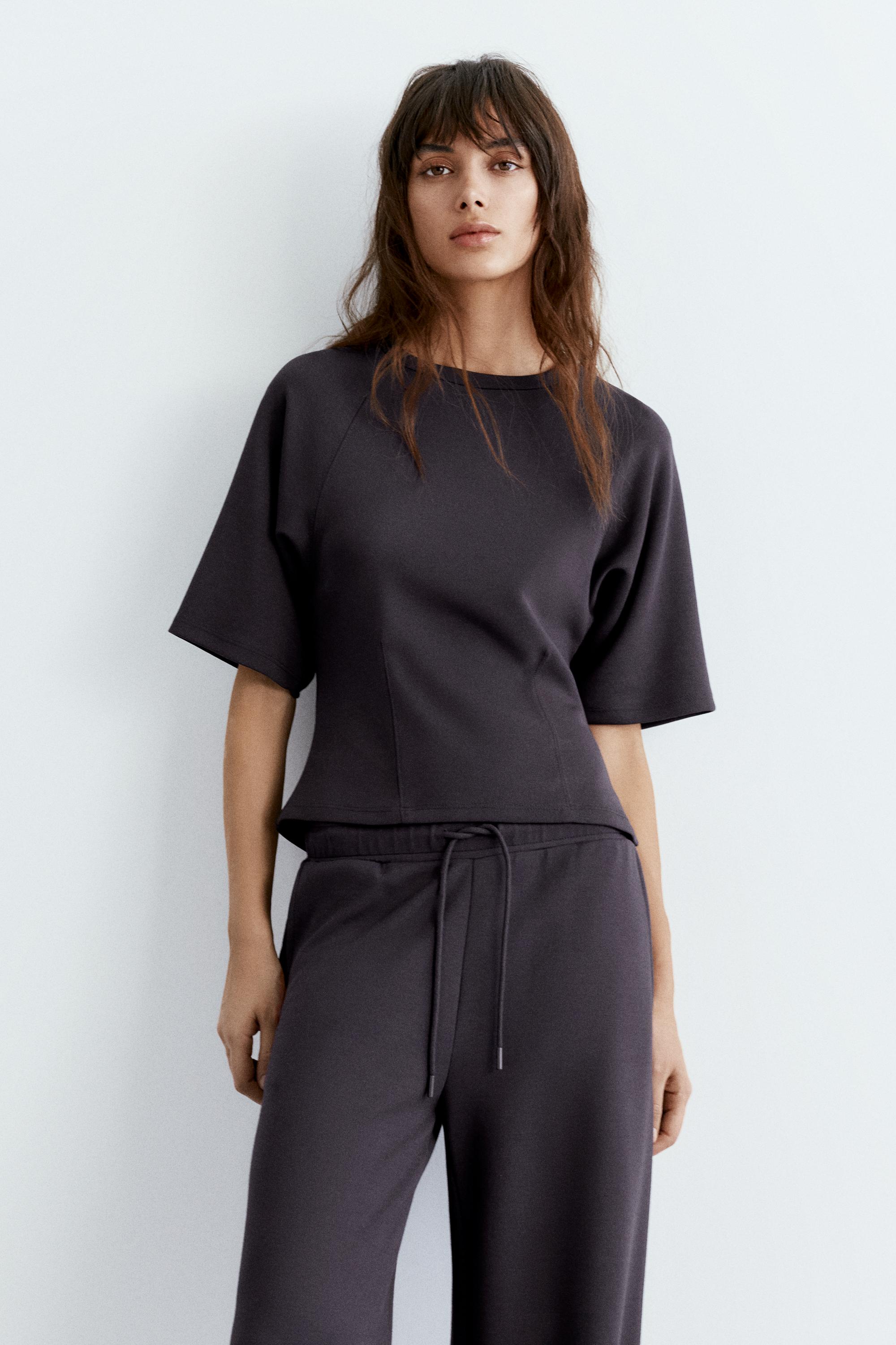 Soft touch short sleeve sweatshirt — Black