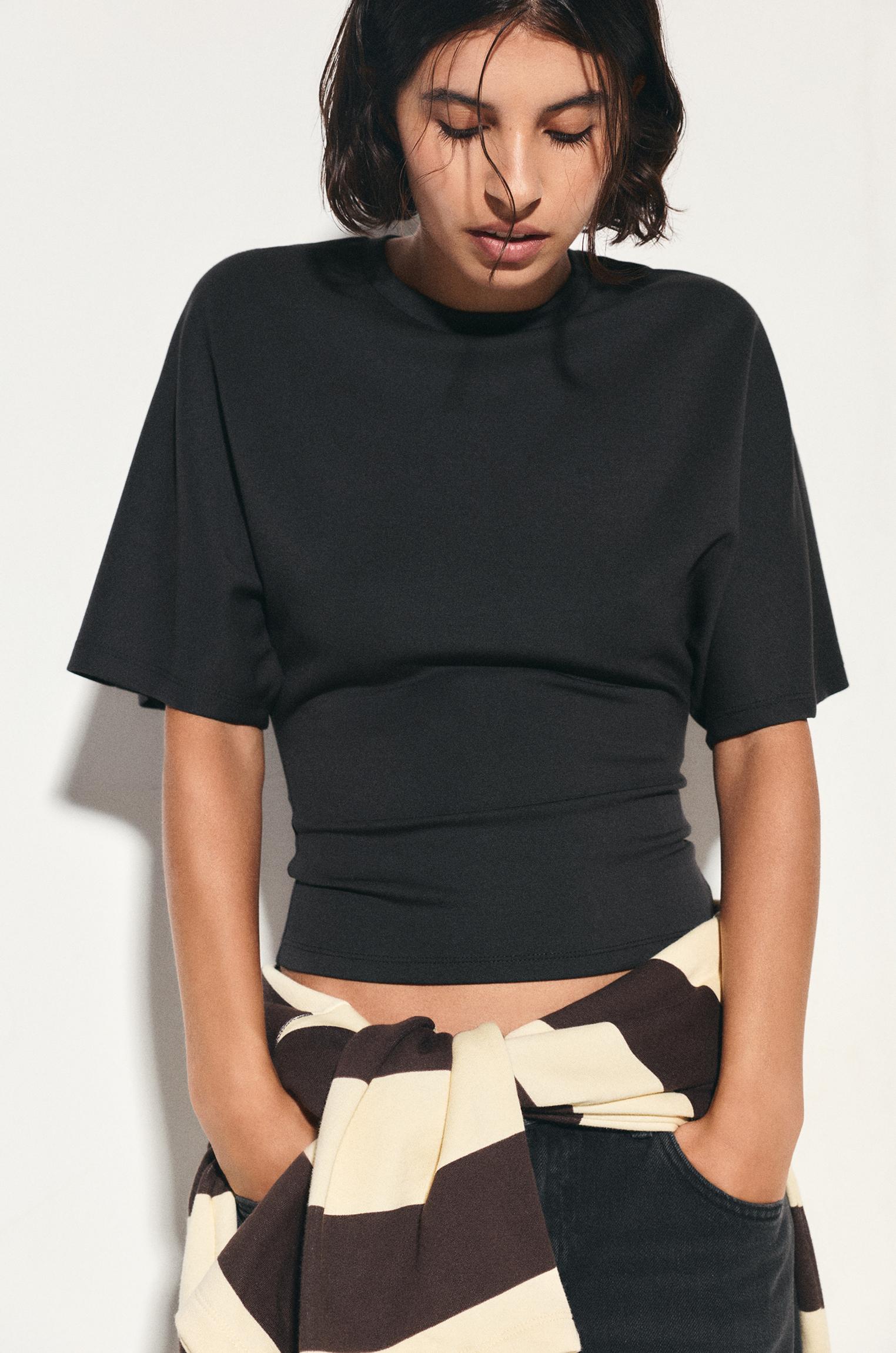 Modal batwing sleeve T-shirt — Anthracite grey