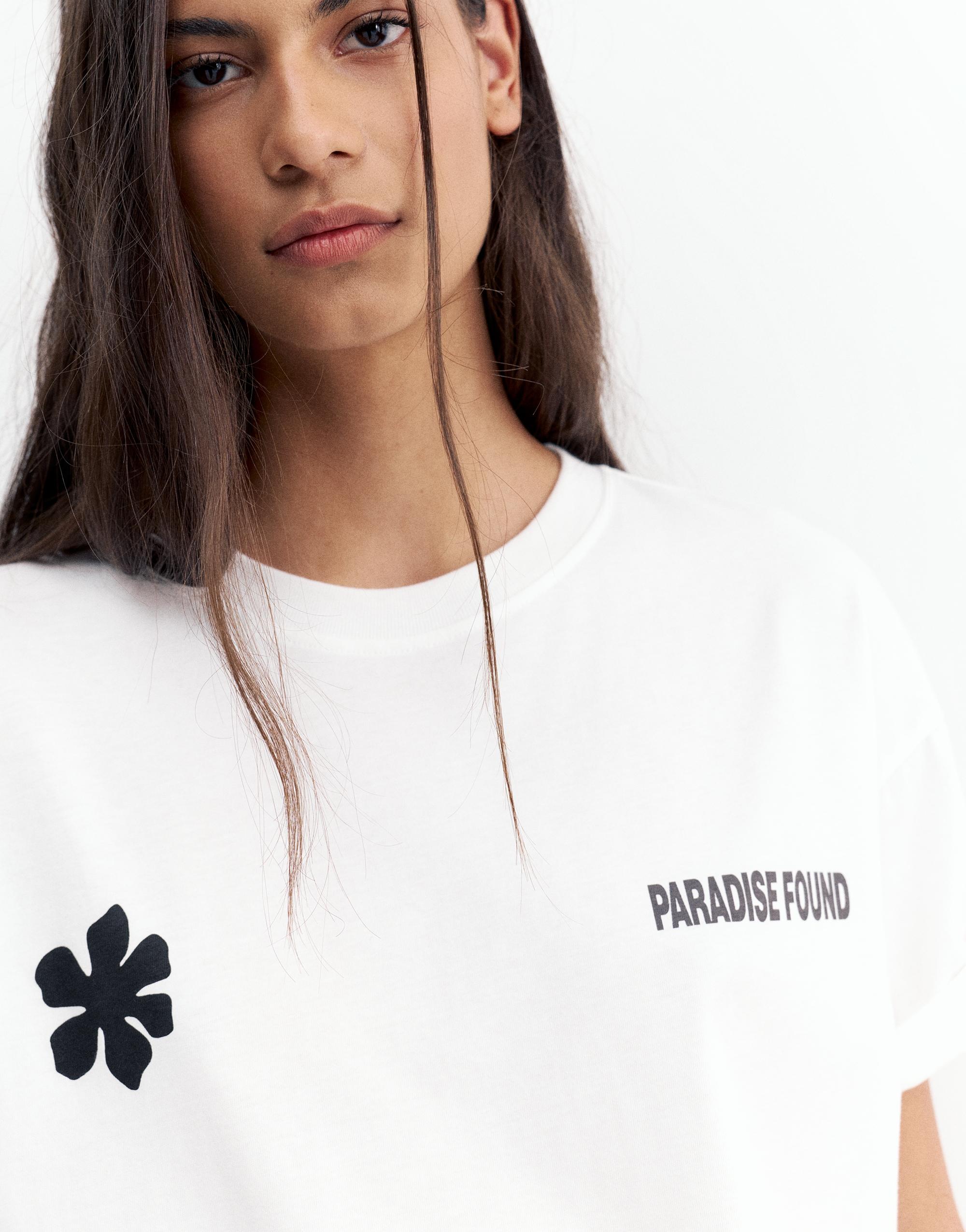 Oversize floral graphic T-shirt — Ice