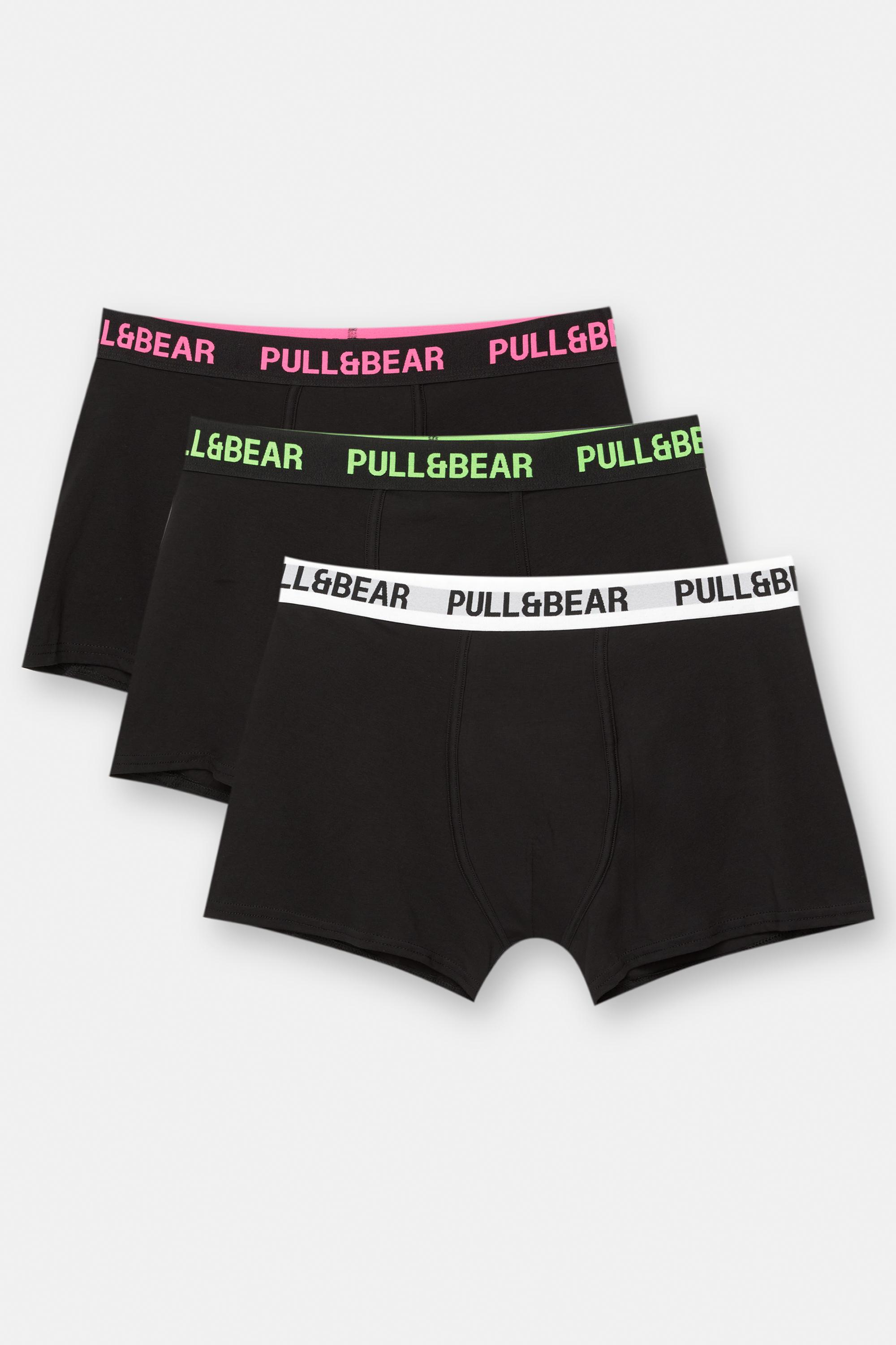 3er-Pack Schwarze Boxershorts Mit Neonbund