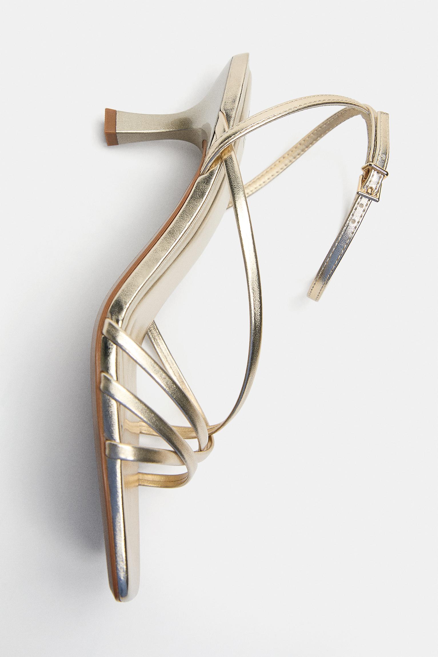 Strappy high-heel sandals — Gold