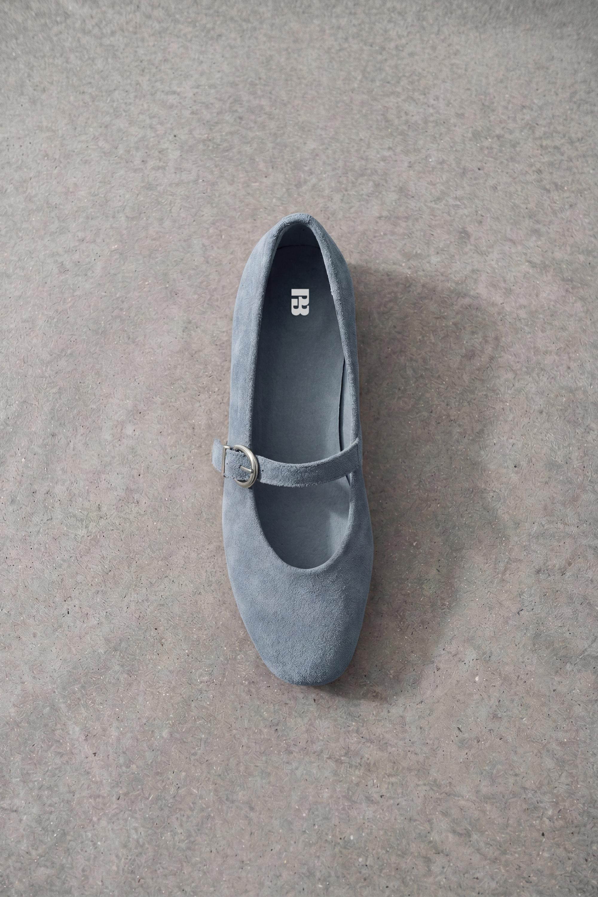 Leather ballerinas — Blue