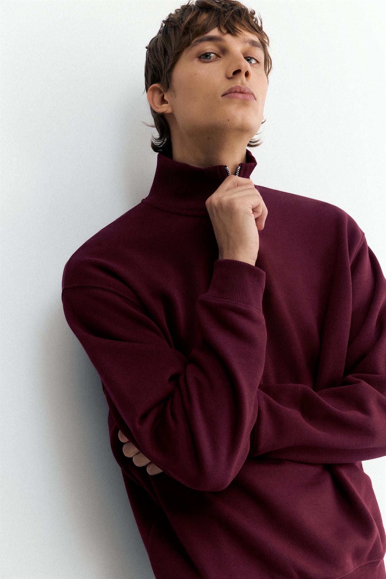 Quarter-zip sweatshirt — Burgundy