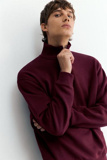 Quarter-zip sweatshirt — Burgundy 1