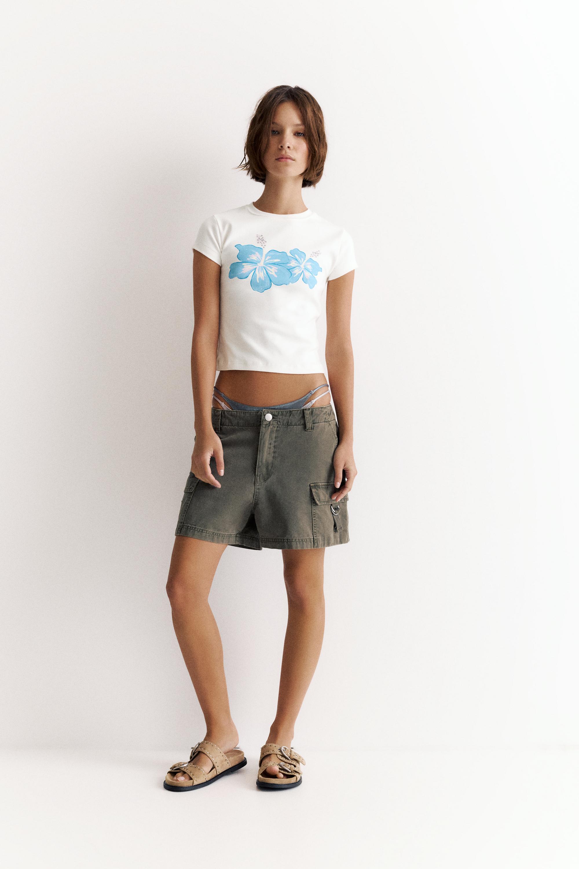 Hibiscus floral T-shirt — White
