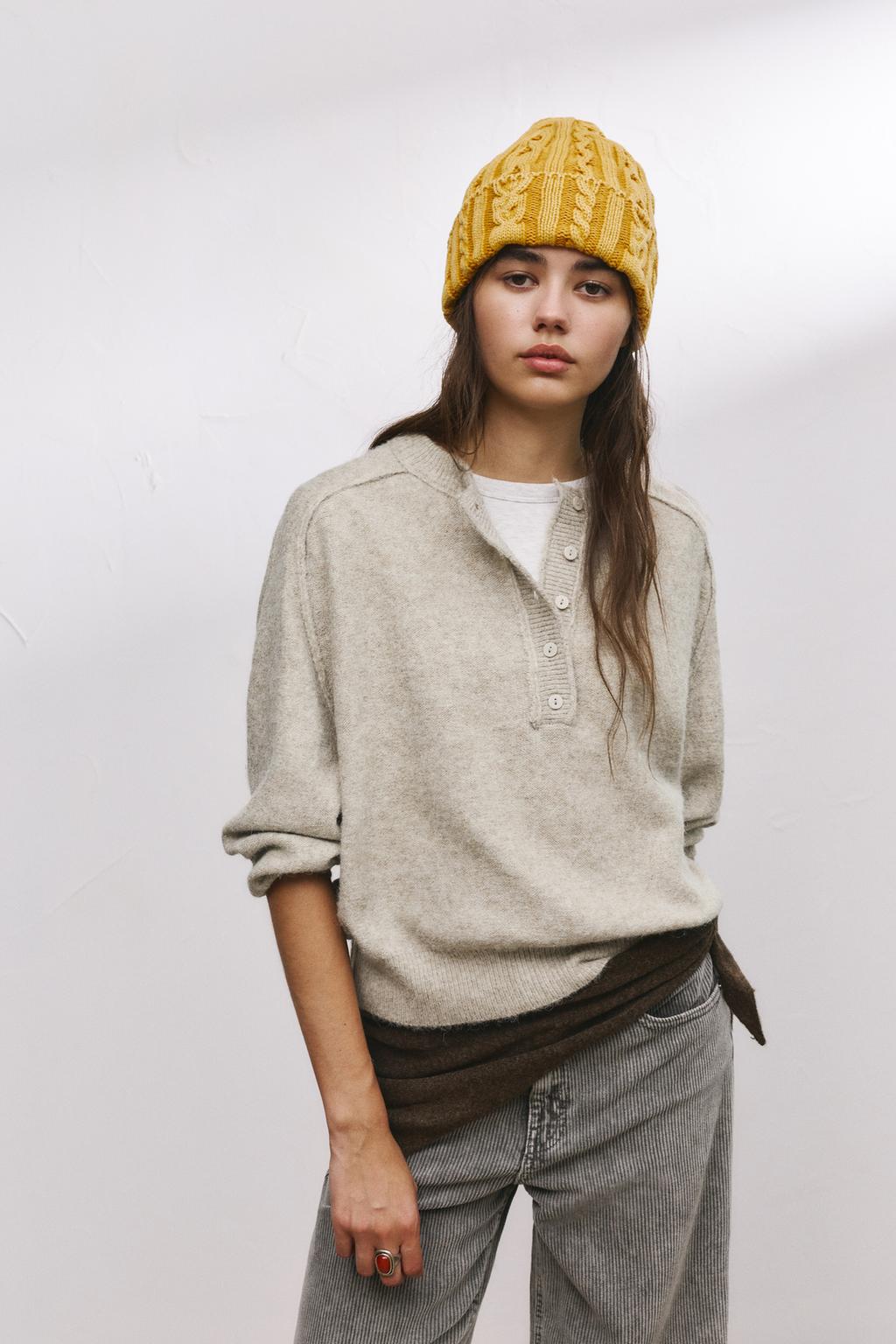 Pull coutures boutons pull&bear - Main Image