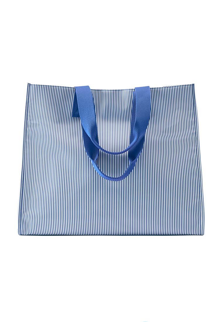 Striped shopper bag — Blue