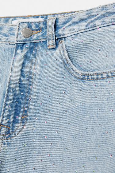 Straight-leg jeans with rhinestones — Pale blue 7