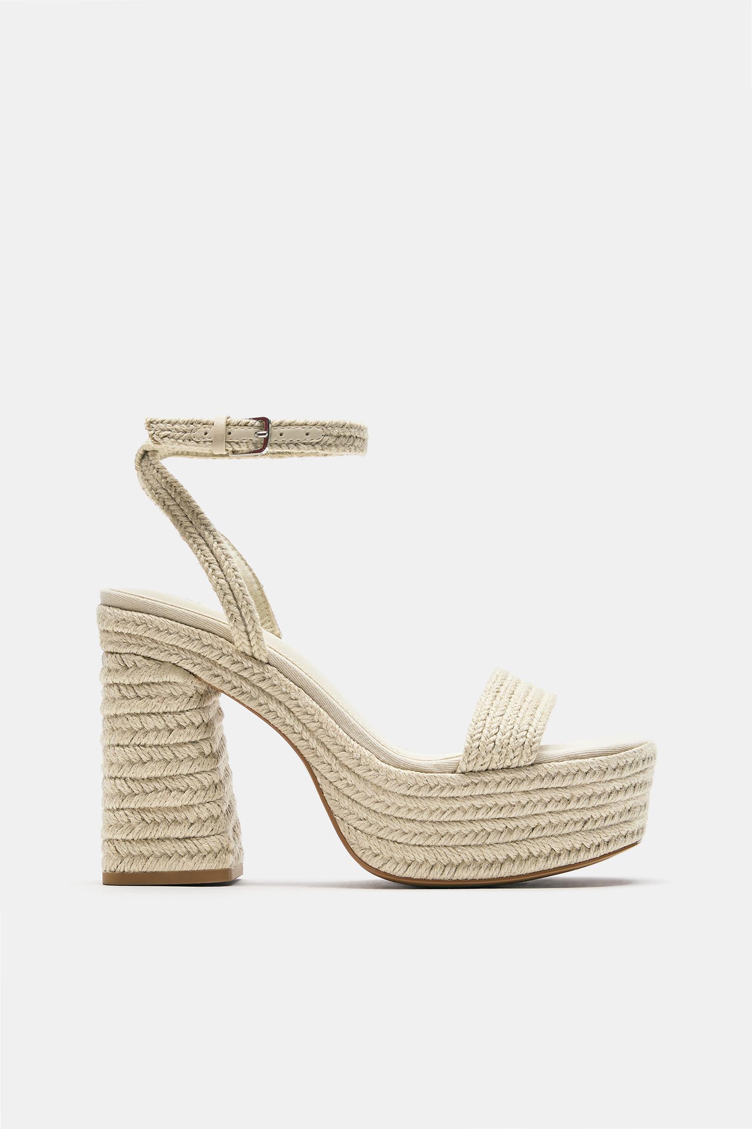 Platform high-heel sandals — Beige