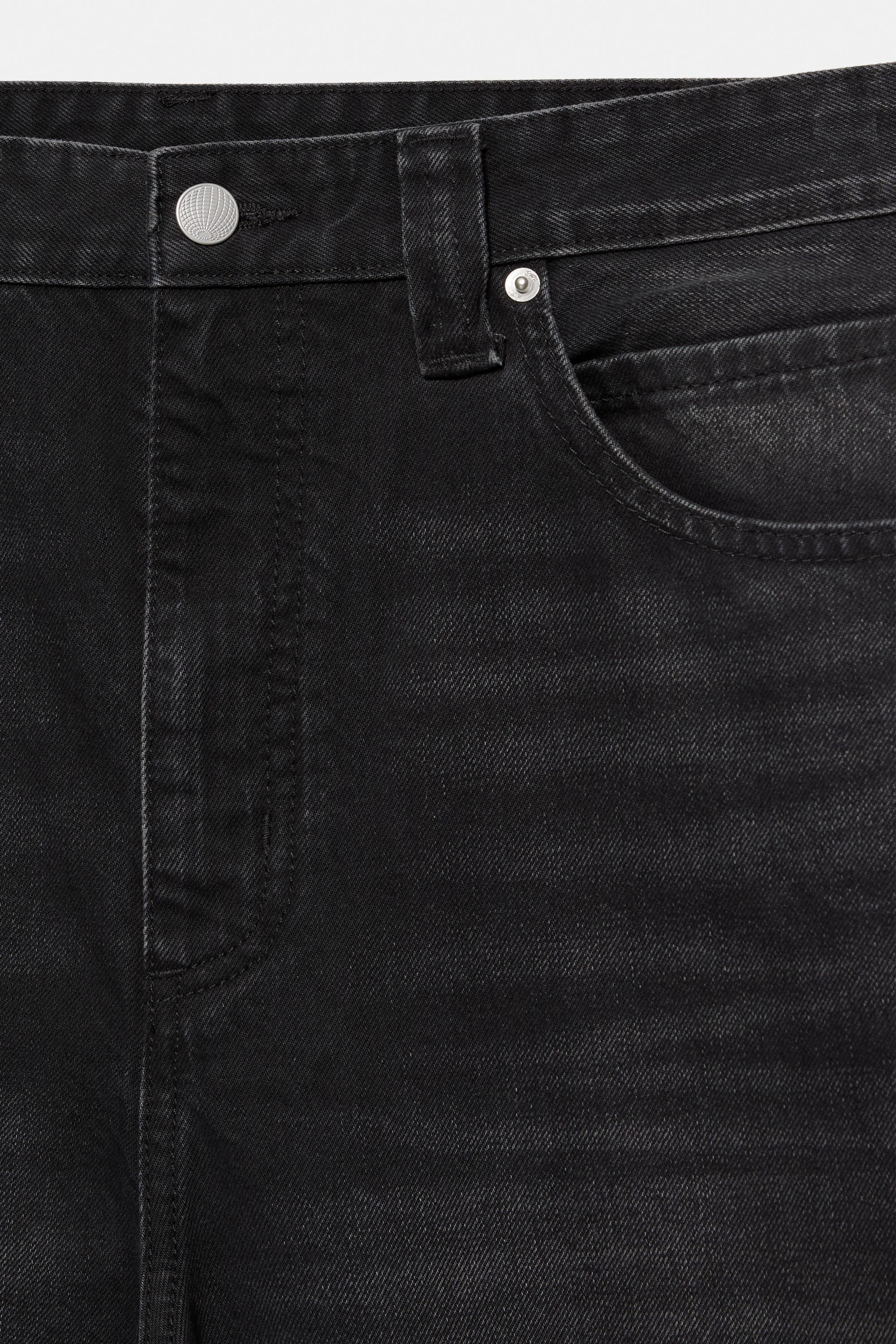 Skater denim Bermuda shorts — Faded black