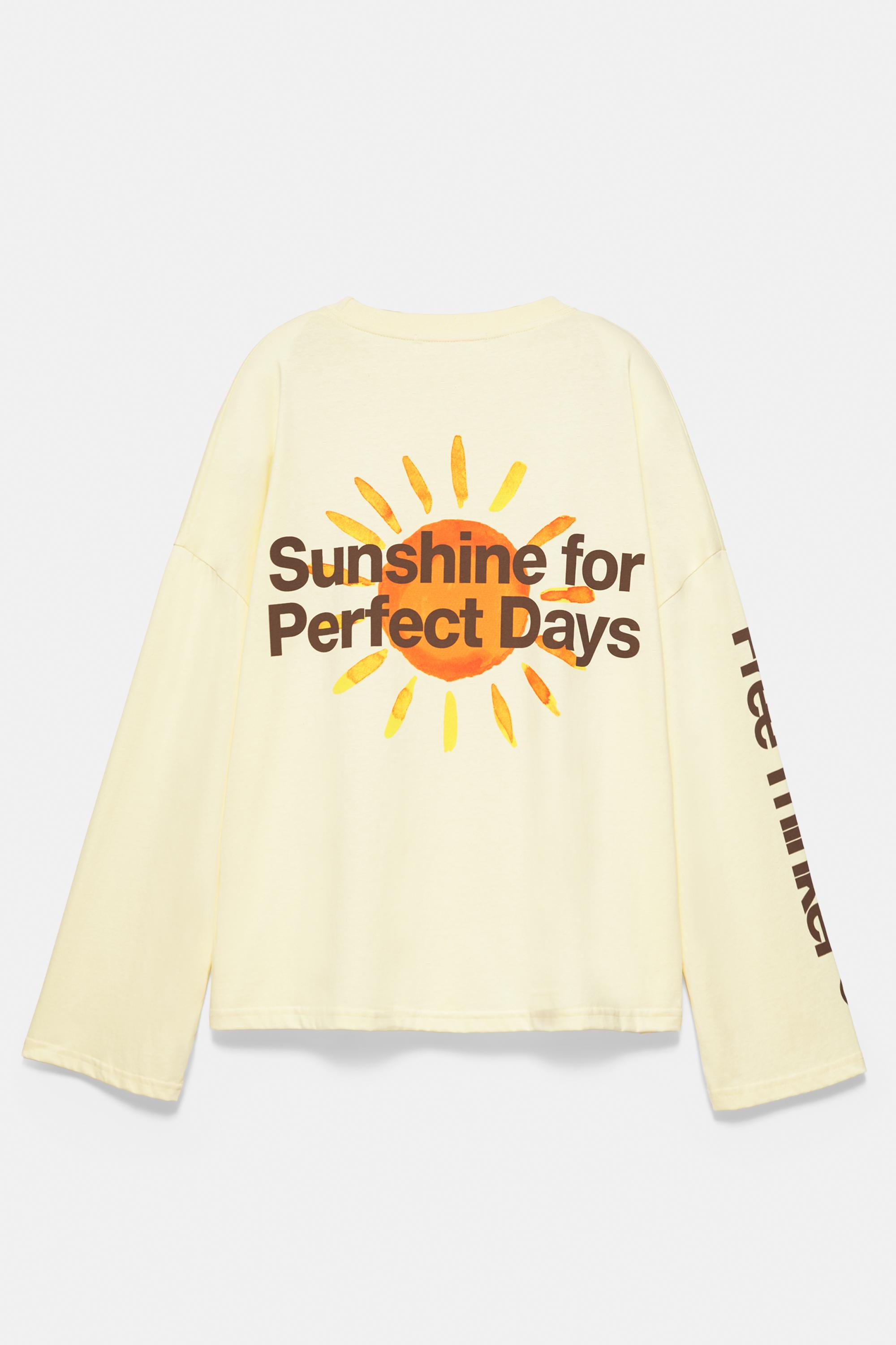 Oversize sun graphic T-shirt — Yellow