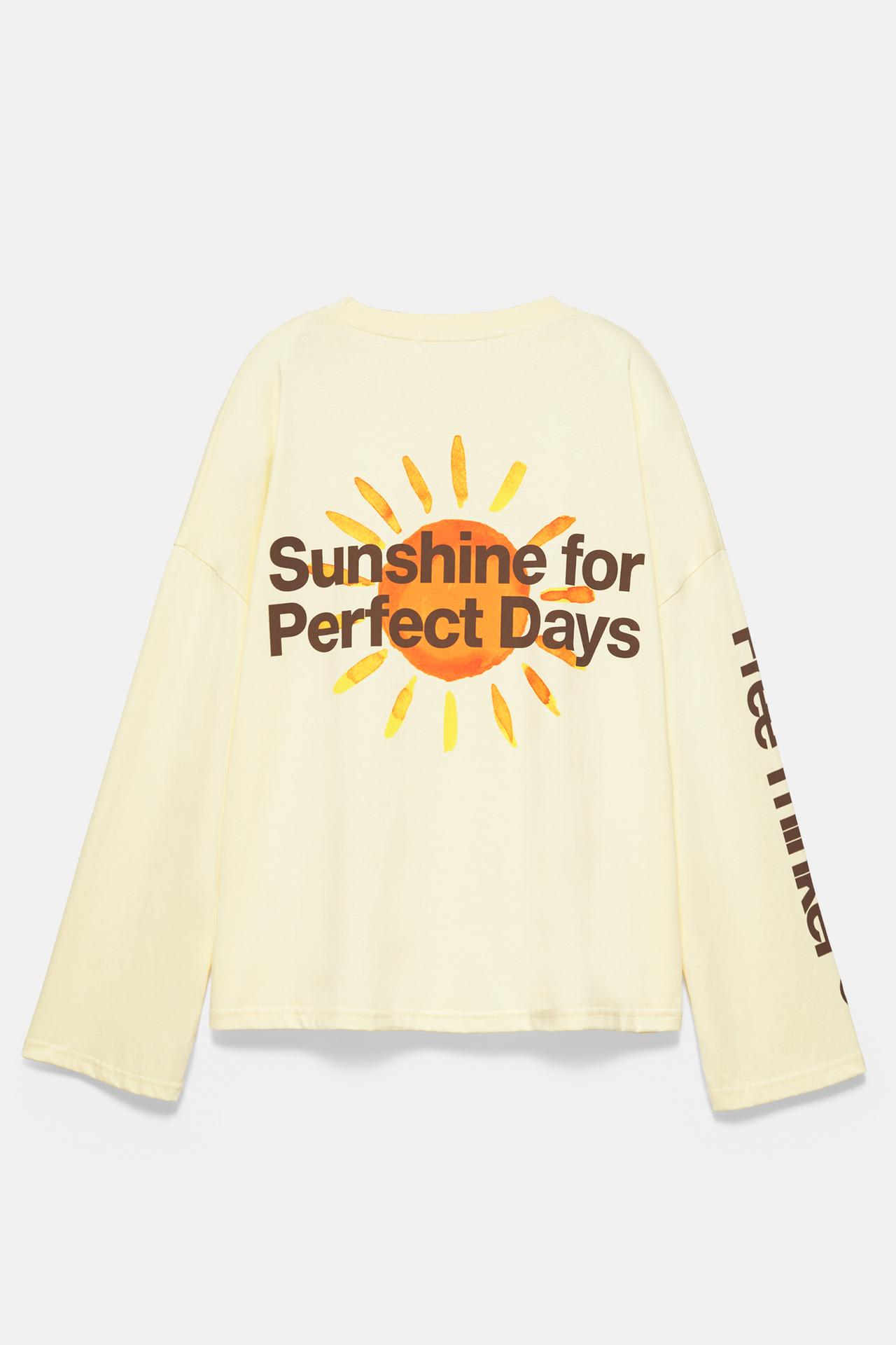 Oversize sun graphic T-shirt — Yellow