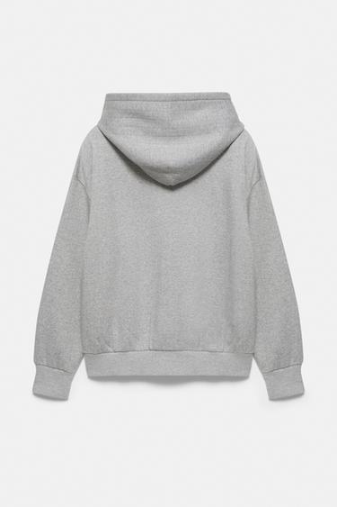 Boxy hoodie with zip — Grey 7
