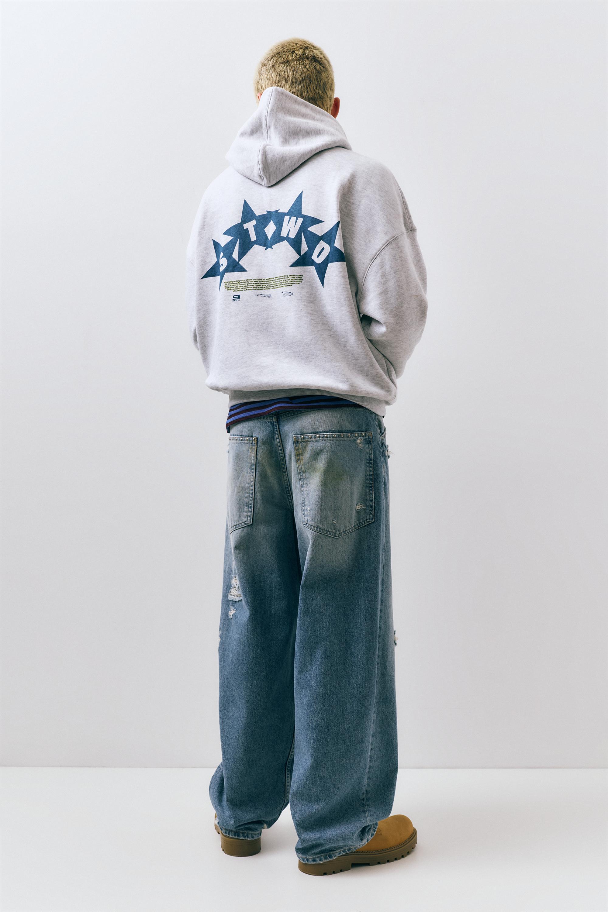 STWD boxy hoodie — Pale marl