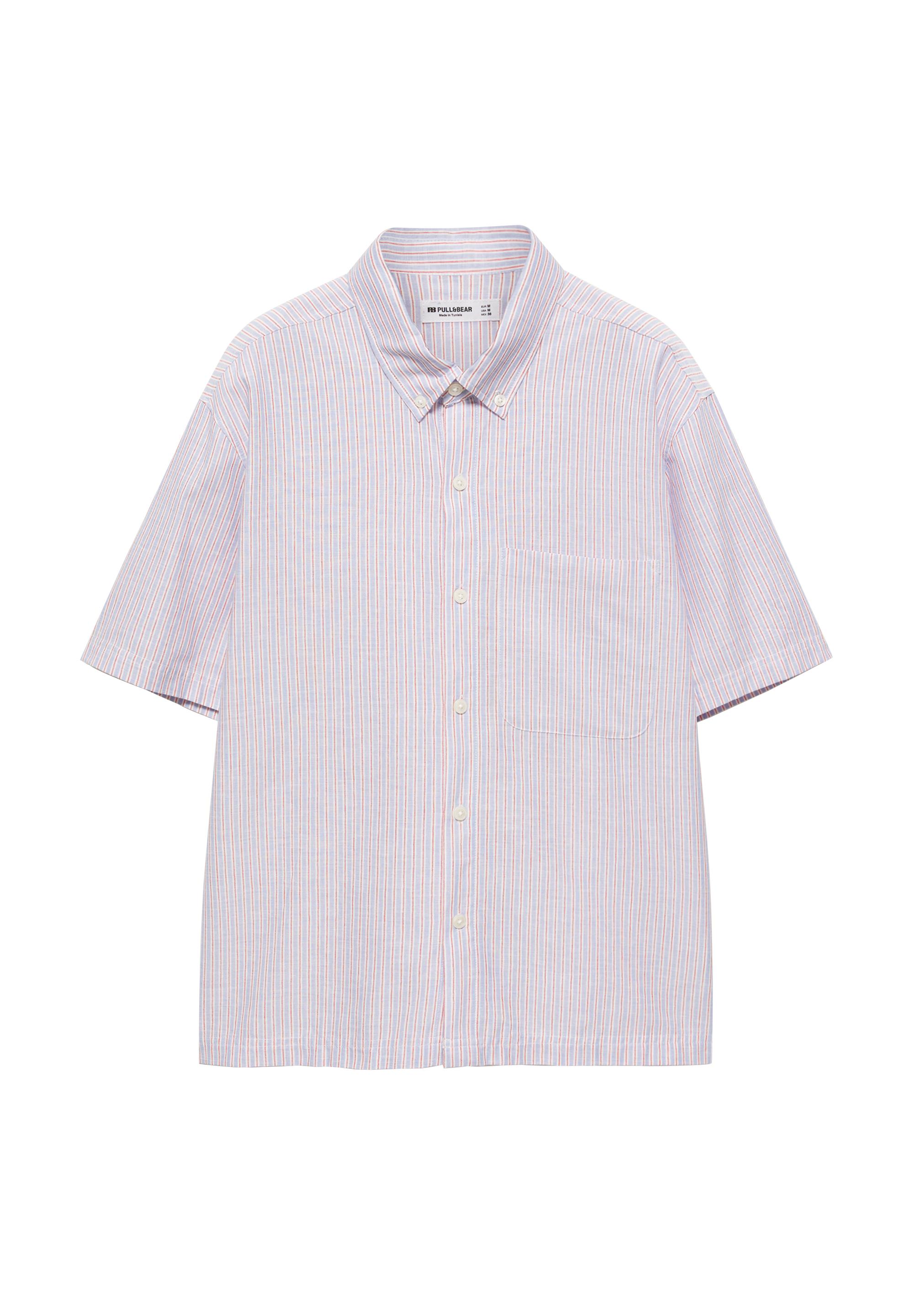 Striped short sleeve shirt — Pale ecru (alternate view)