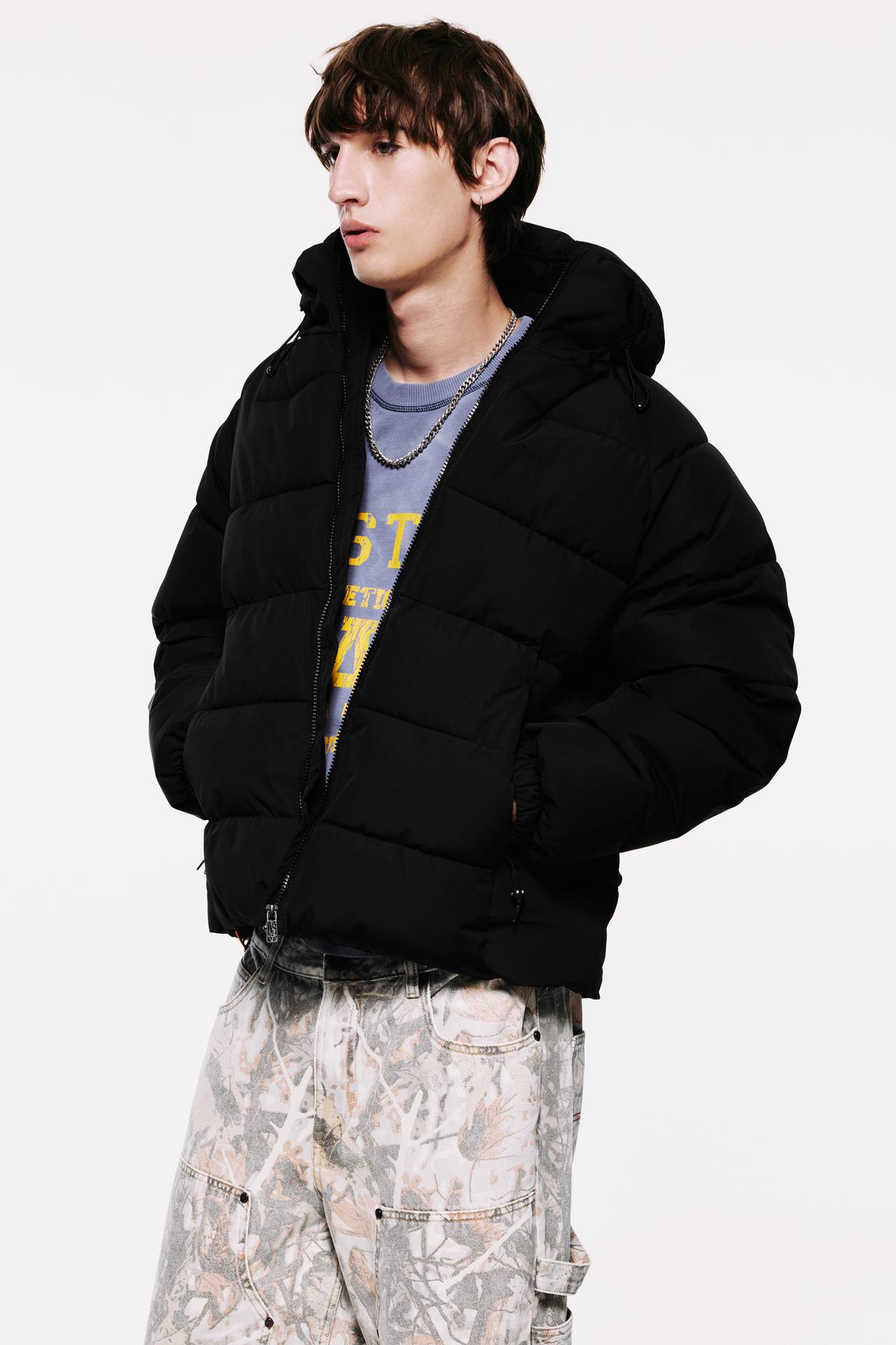 STWD hooded padded jacket — Black