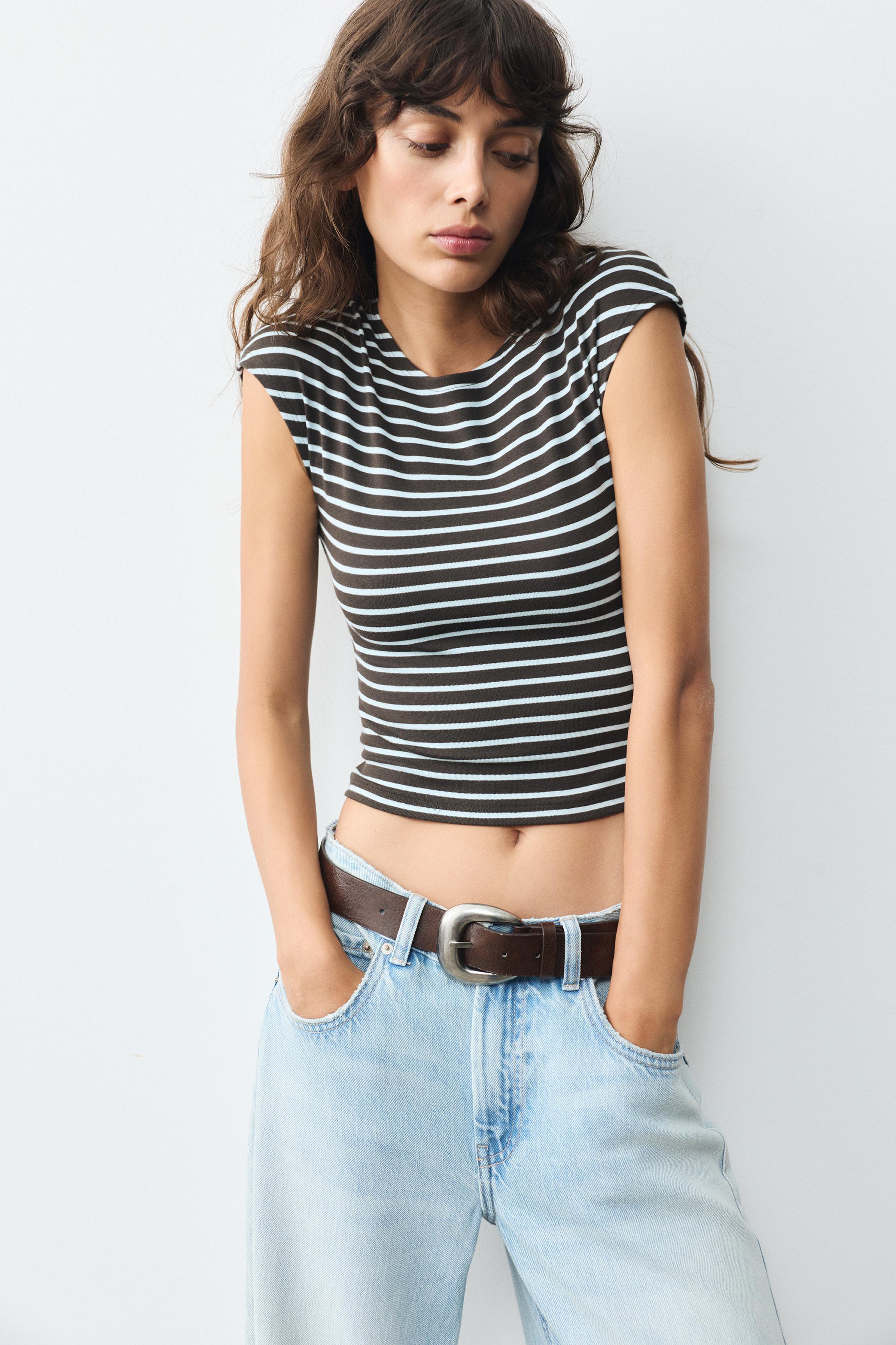 Fitted short sleeve T-shirt — Striped