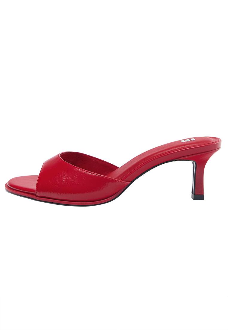 Mule high-heel sandals — Red