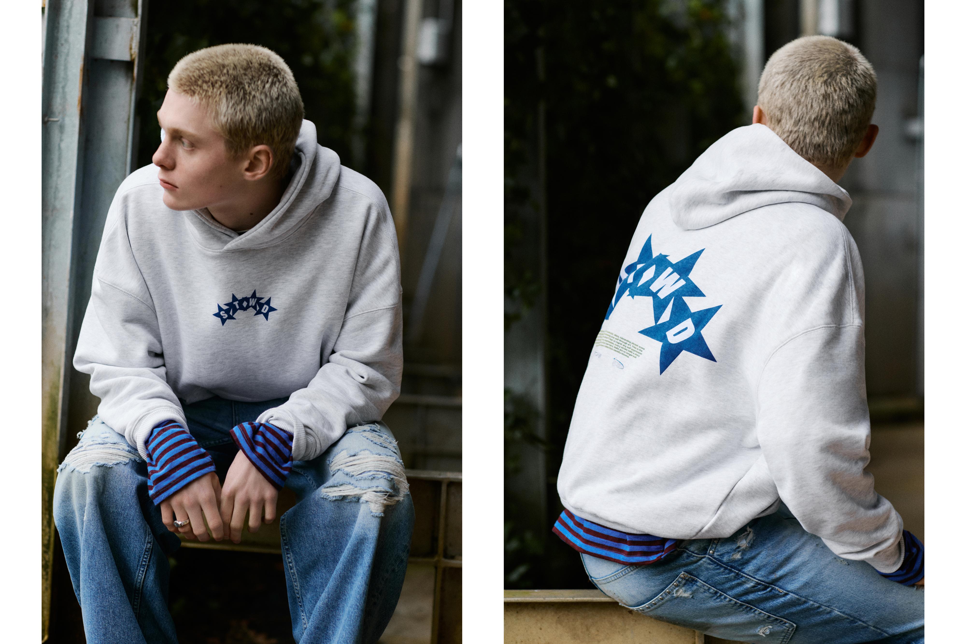 STWD boxy hoodie — Pale marl