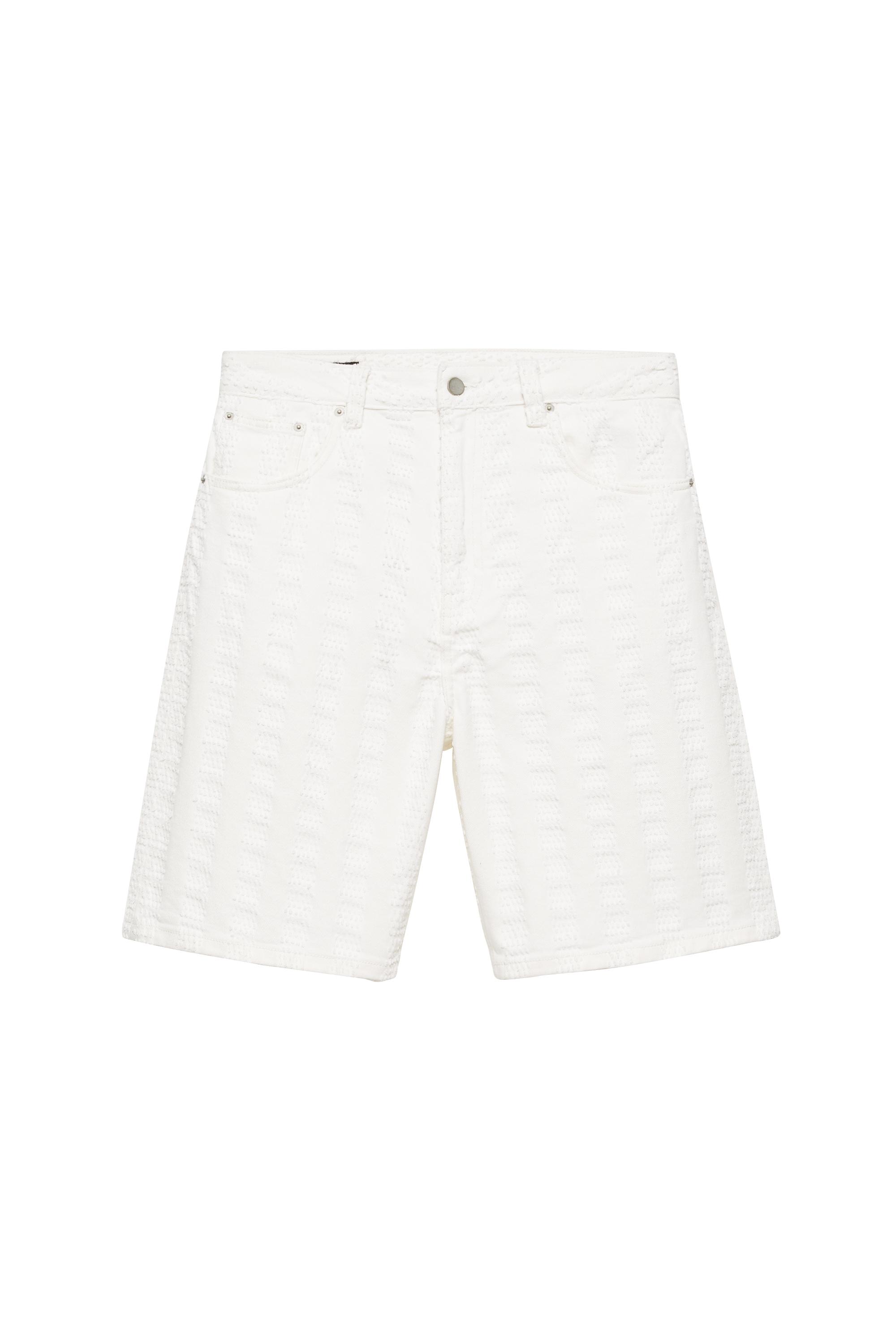 Pull&Bear Jakarlı kumaş bermuda şort görsel 4