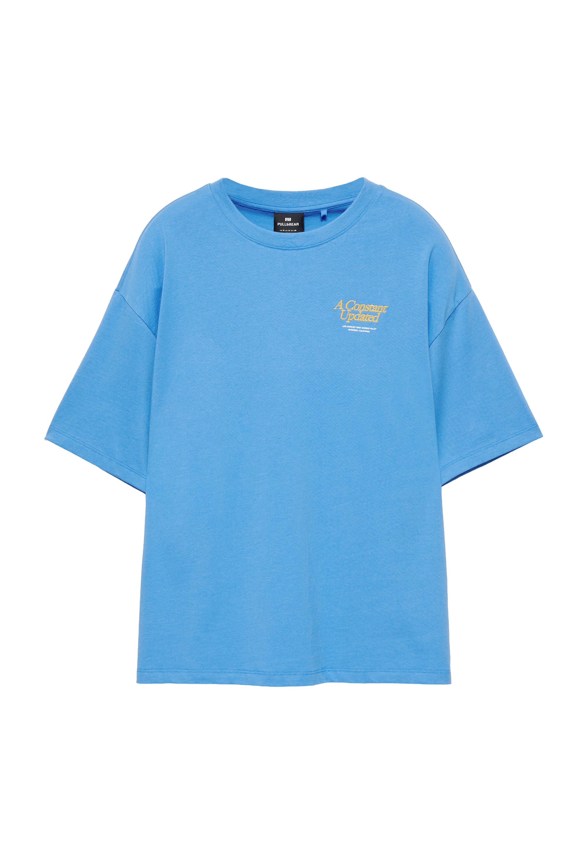 Embroidered graphic T-shirt — Deep blue