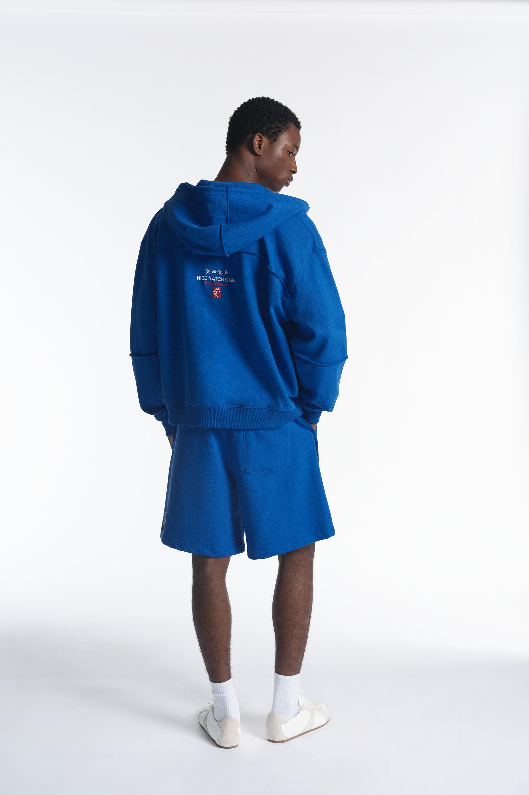 Yacht Club zip-up sweatshirt — Deep blue