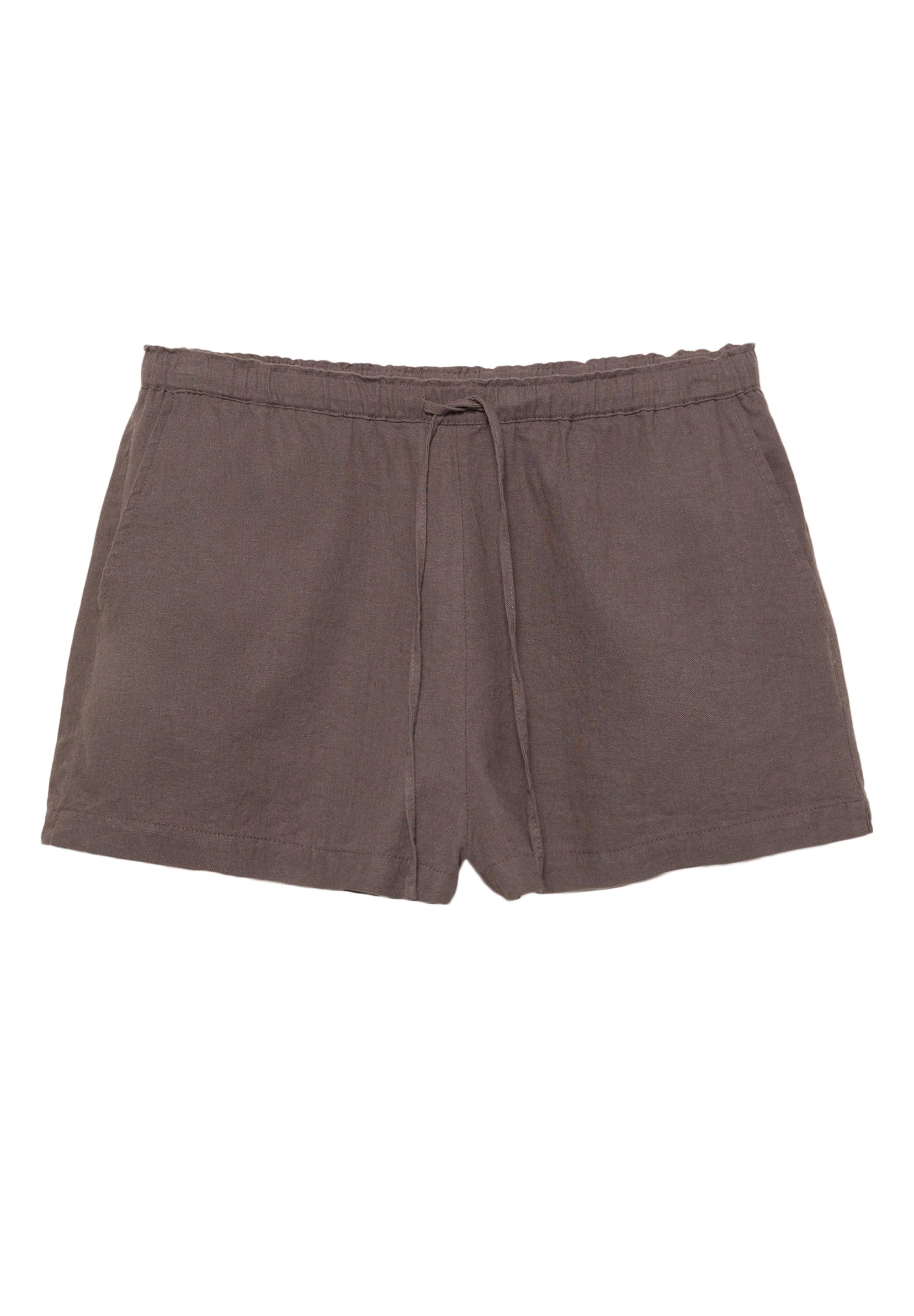 Linen blend shorts — Pale brown