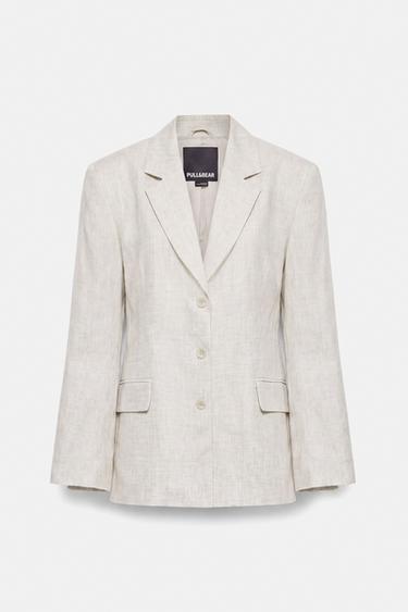 100% linen fitted blazer — Beige 3