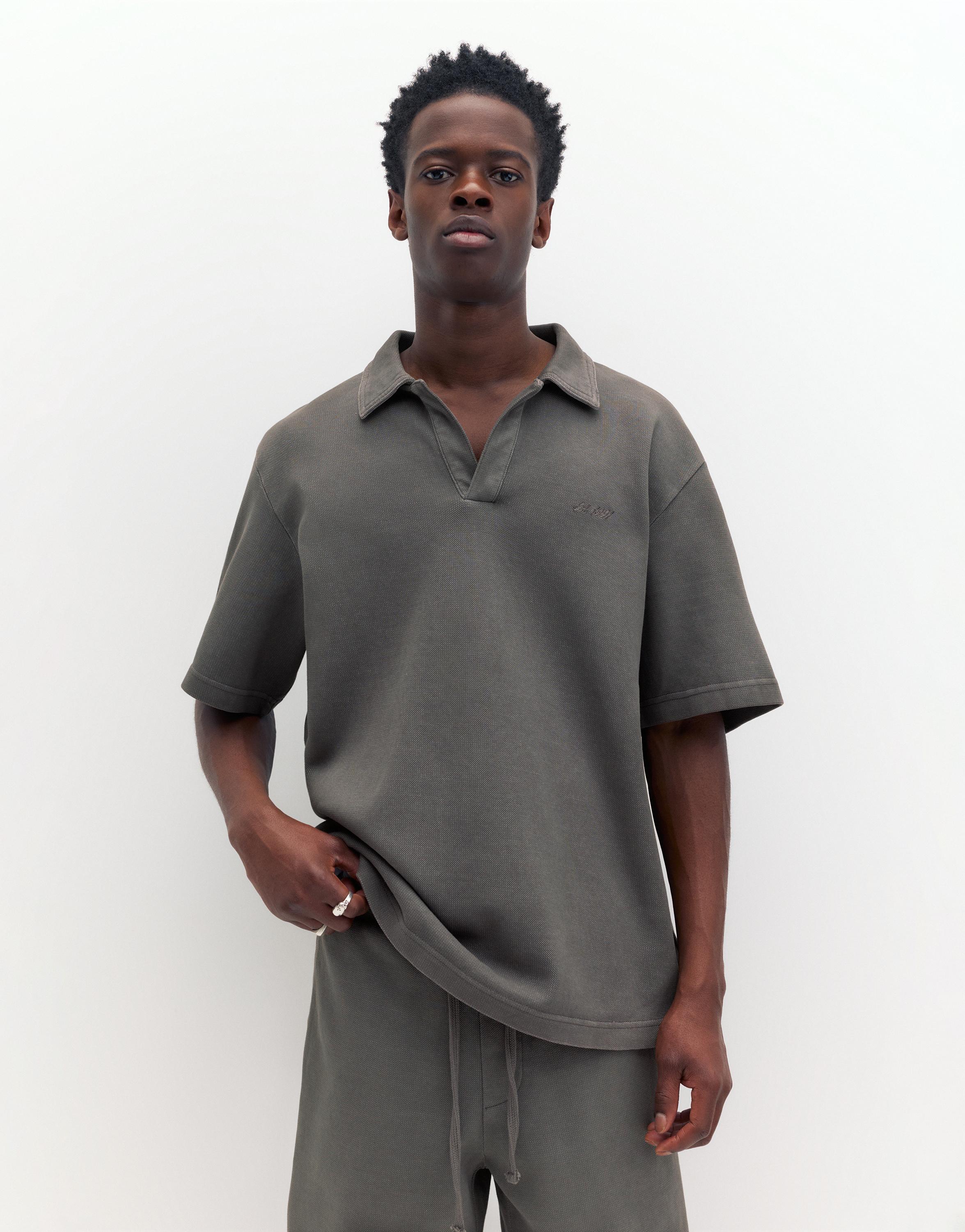 Short sleeve piqué polo shirt — Anthracite grey