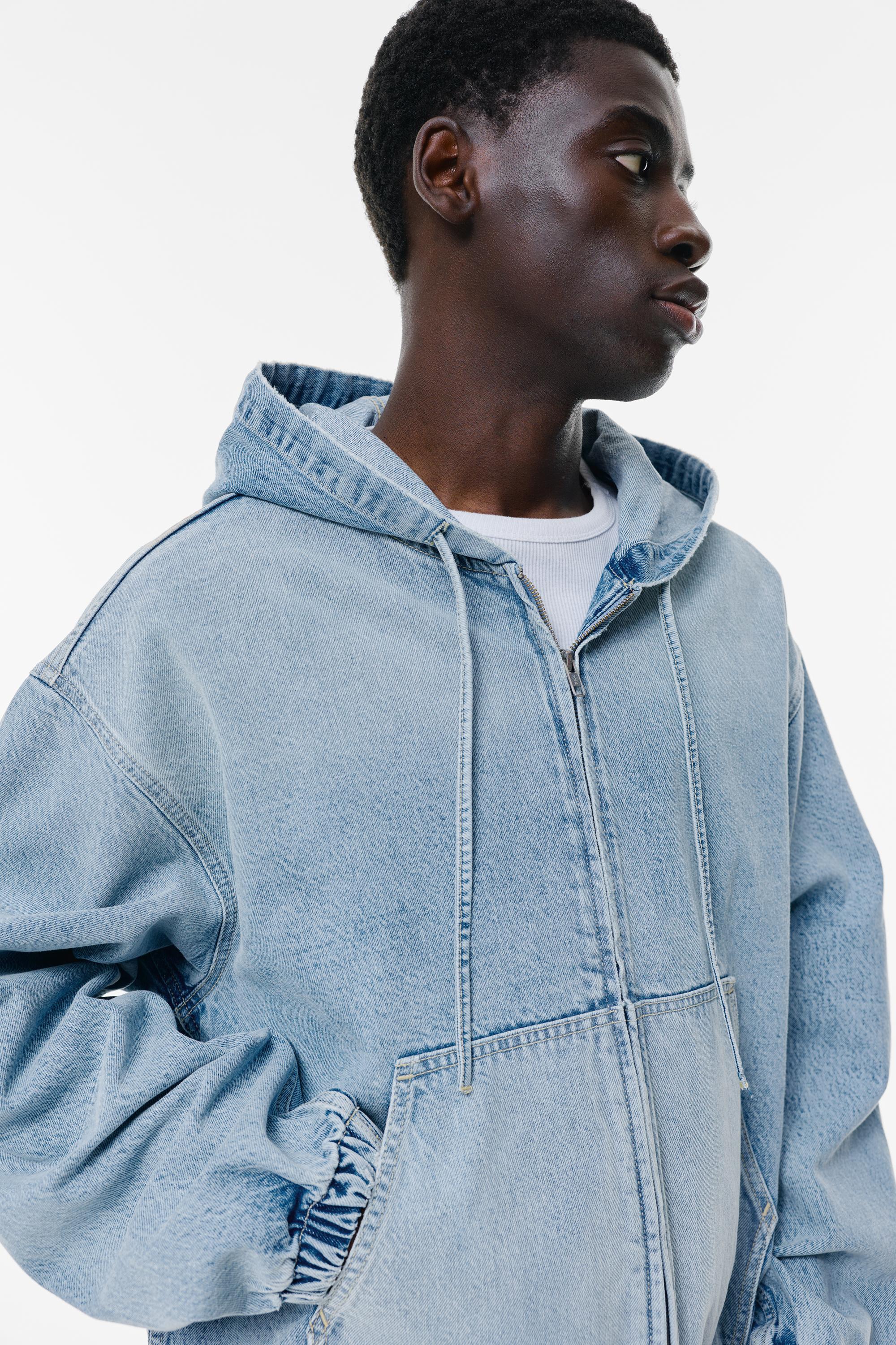 Denim Jacket with hood - PULL&BEAR