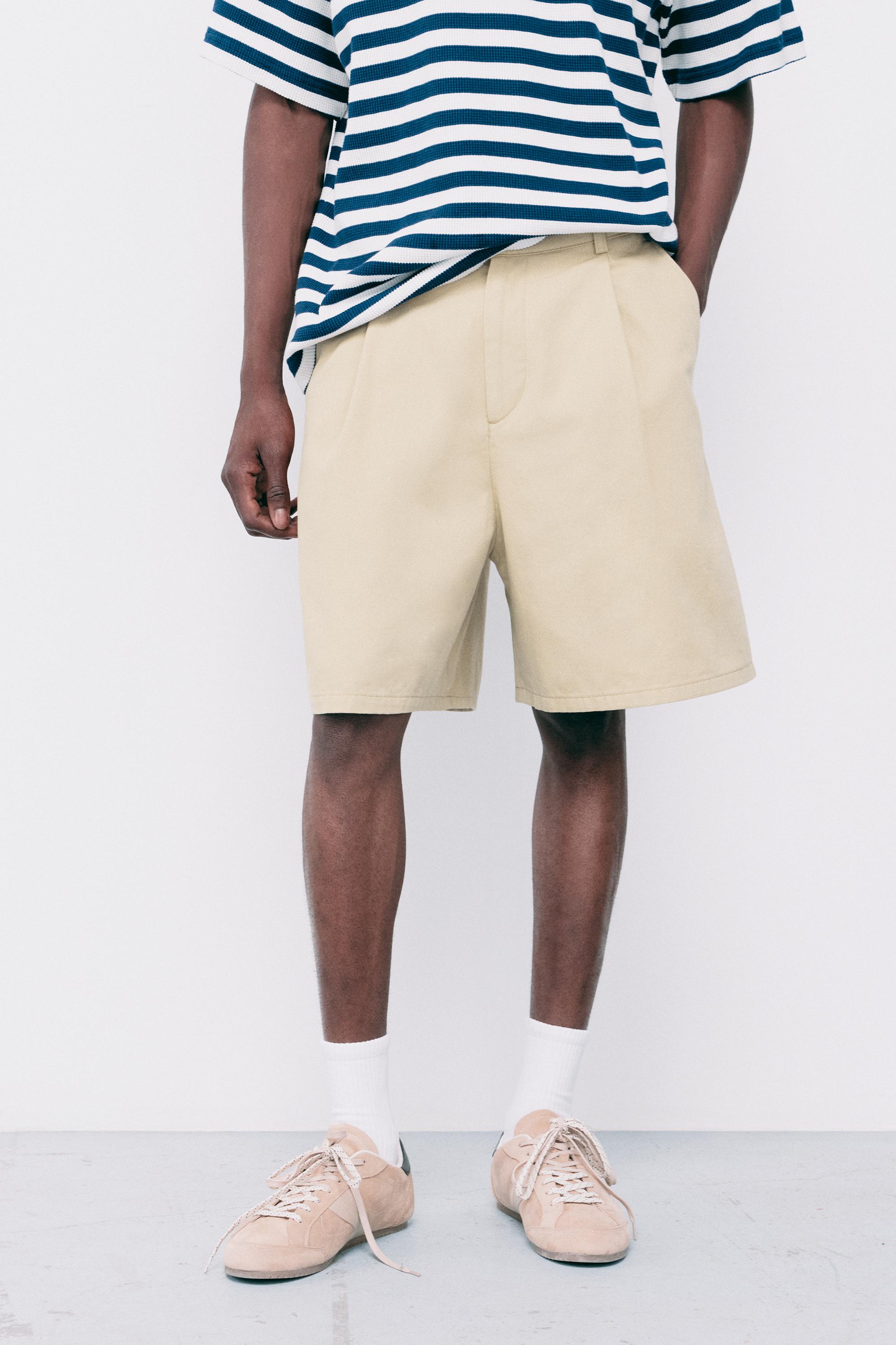 Darted Bermuda shorts — Beige