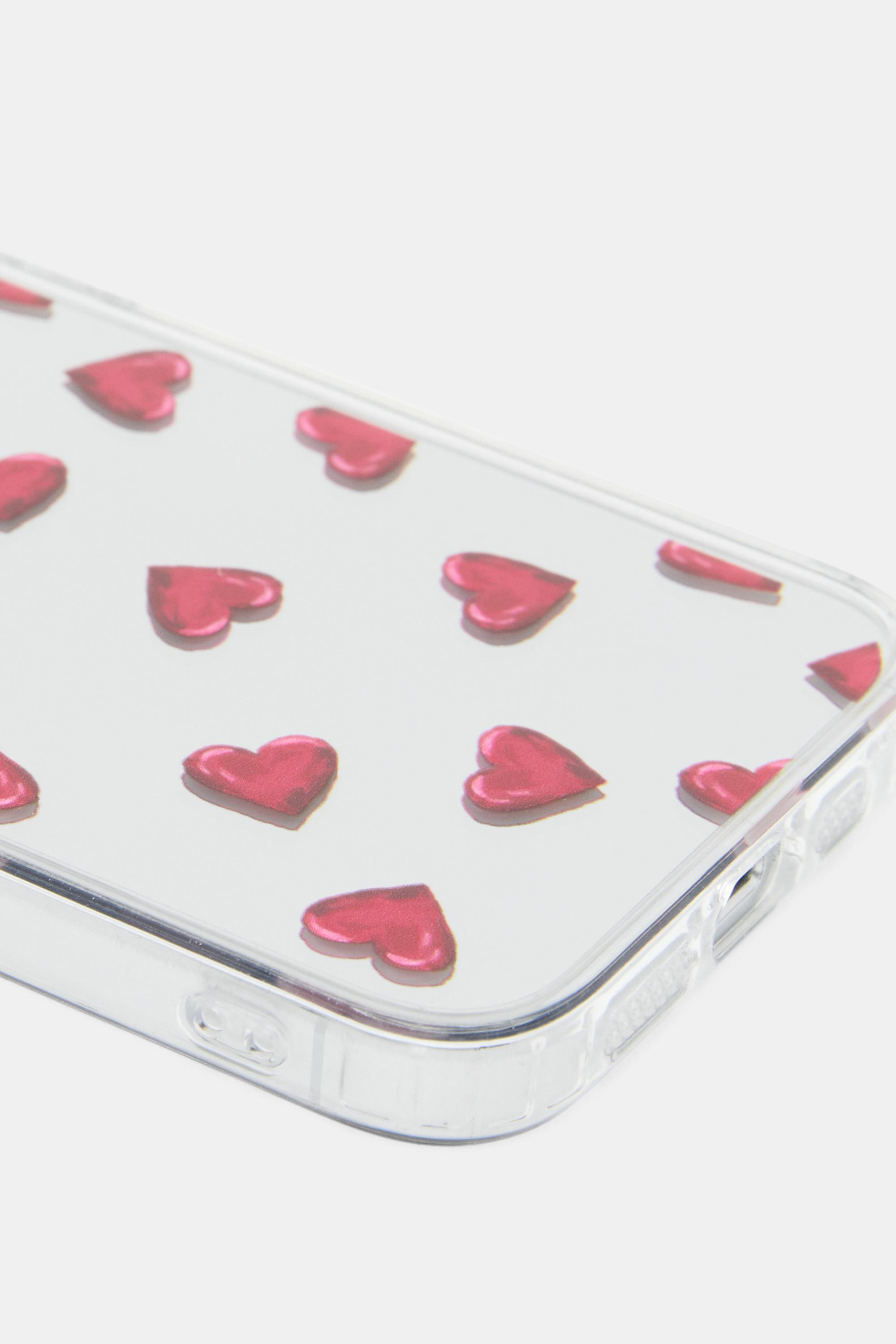 Hearts mirrored iPhone case — Red